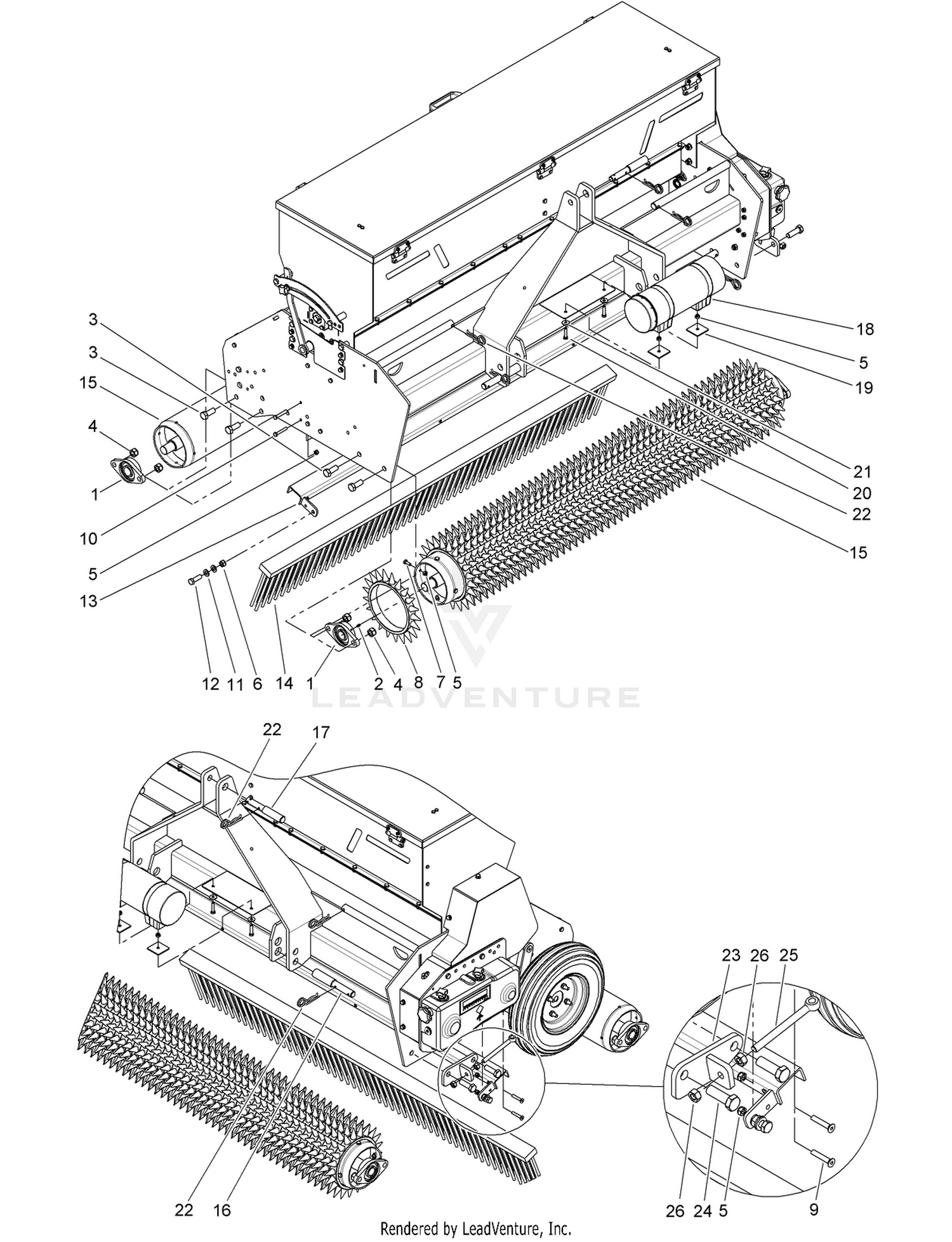Rollers and Brush Assembly