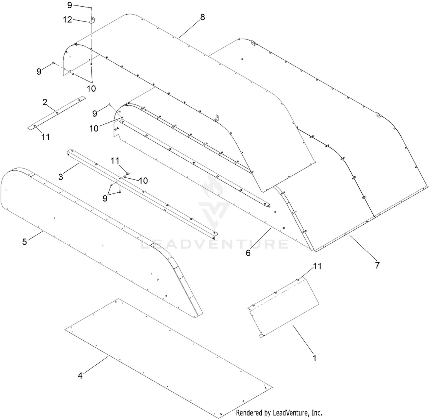 Hopper Roof Assembly No. 131-9360