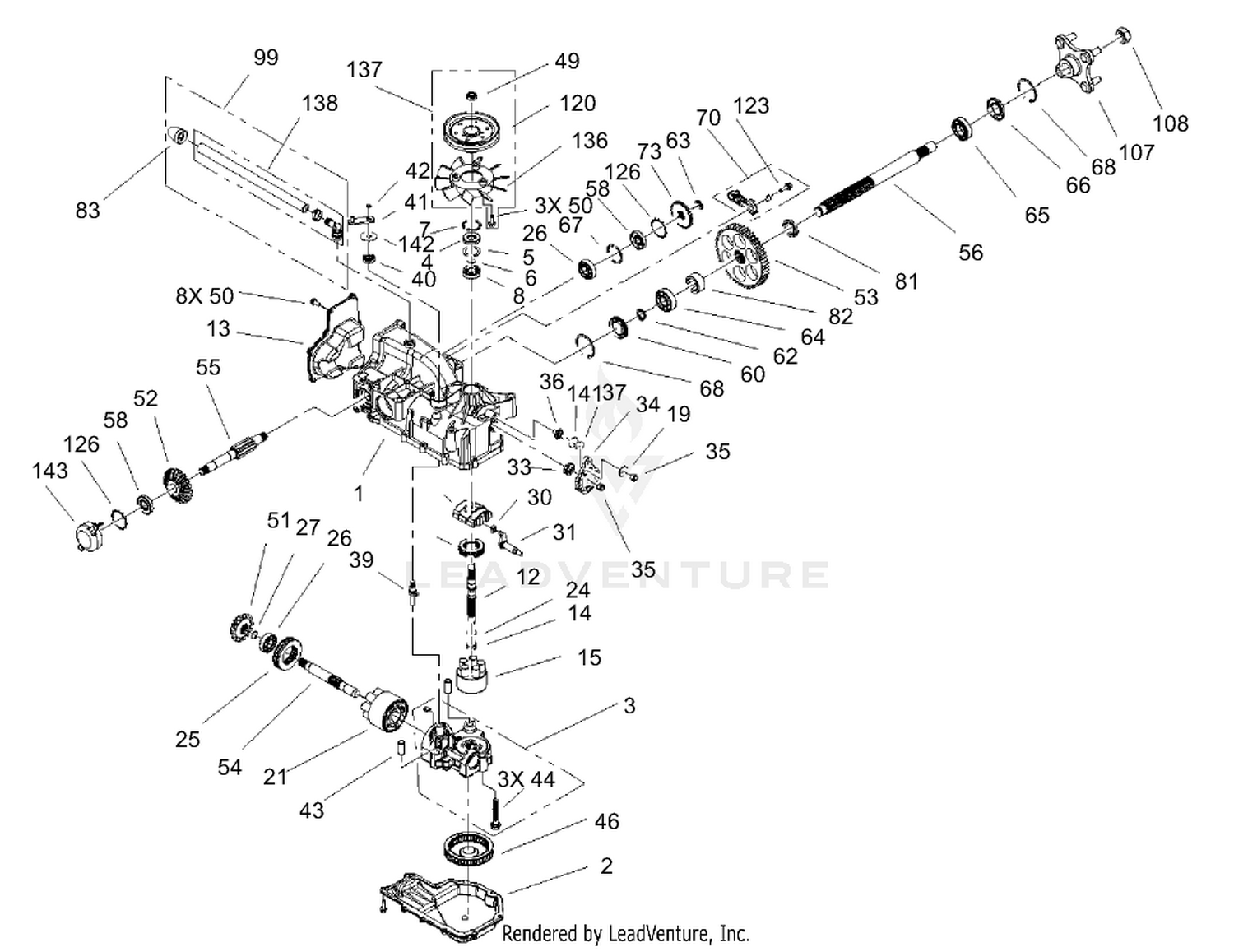 LH Hydro Transaxle Assembly No. 107-1709