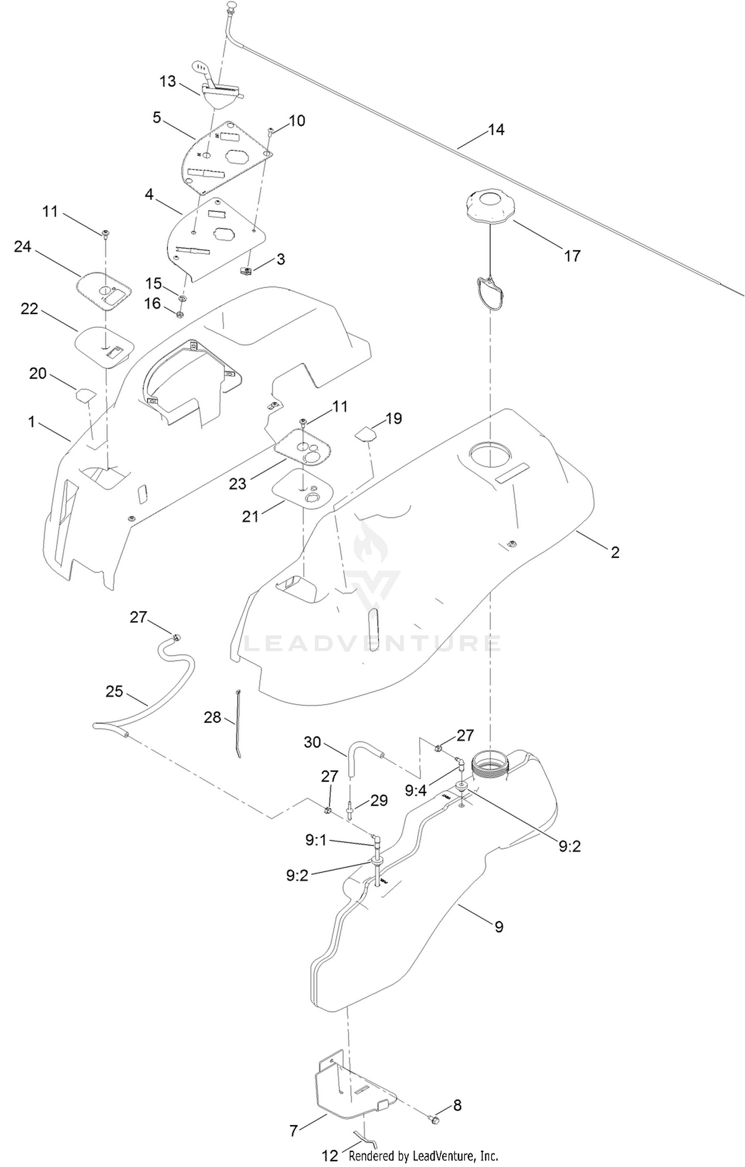 Body Styling and Fuel Tank Assembly