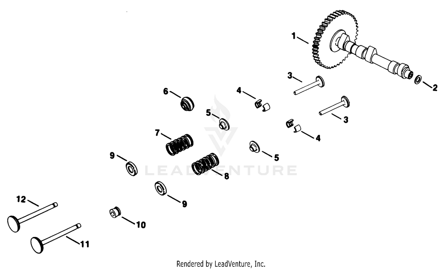 Camshaft  Valves-Engine Kohler Model No. Kt17qs Type No. 24324
