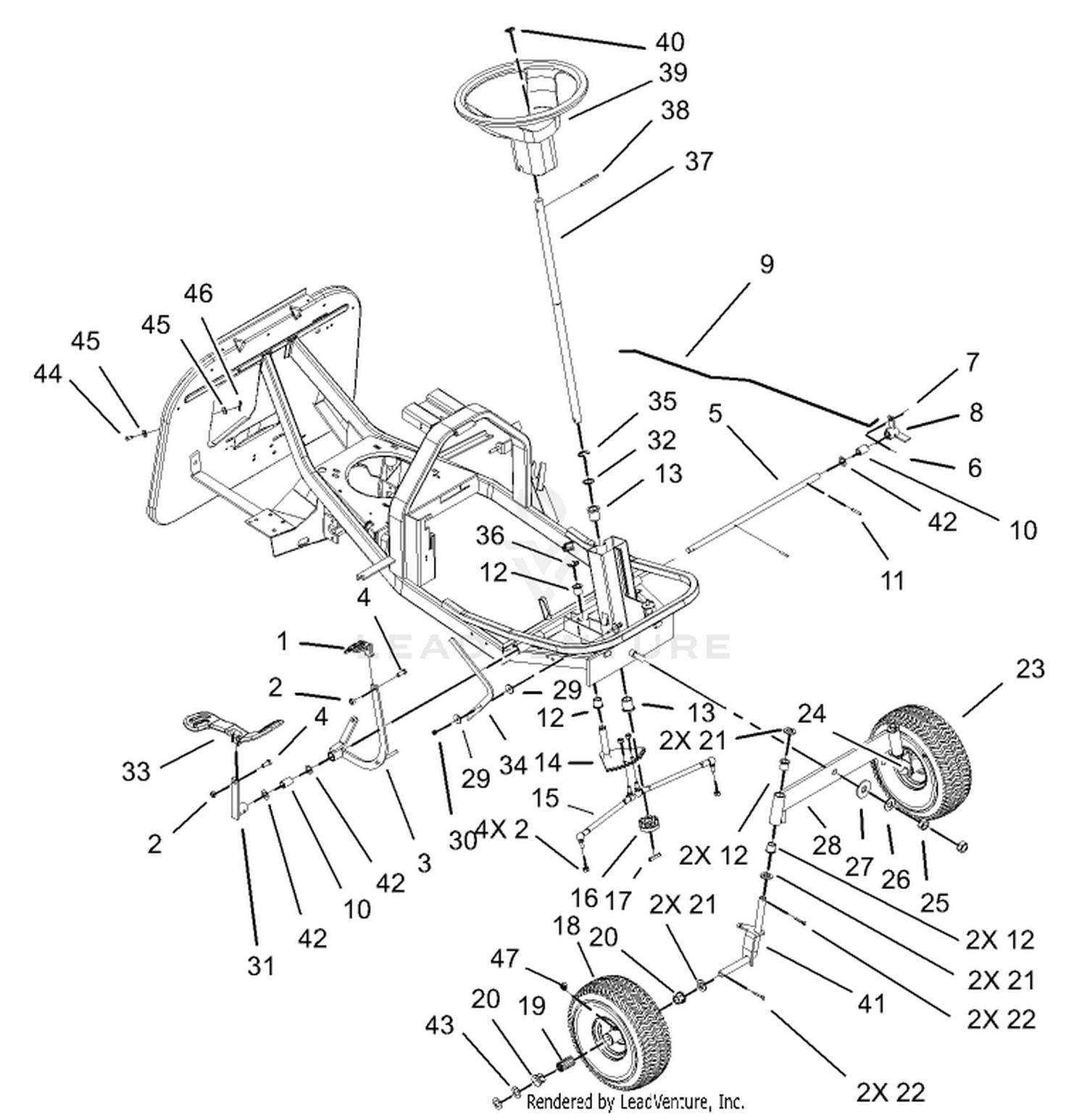 Front Axle and Steering Assembly