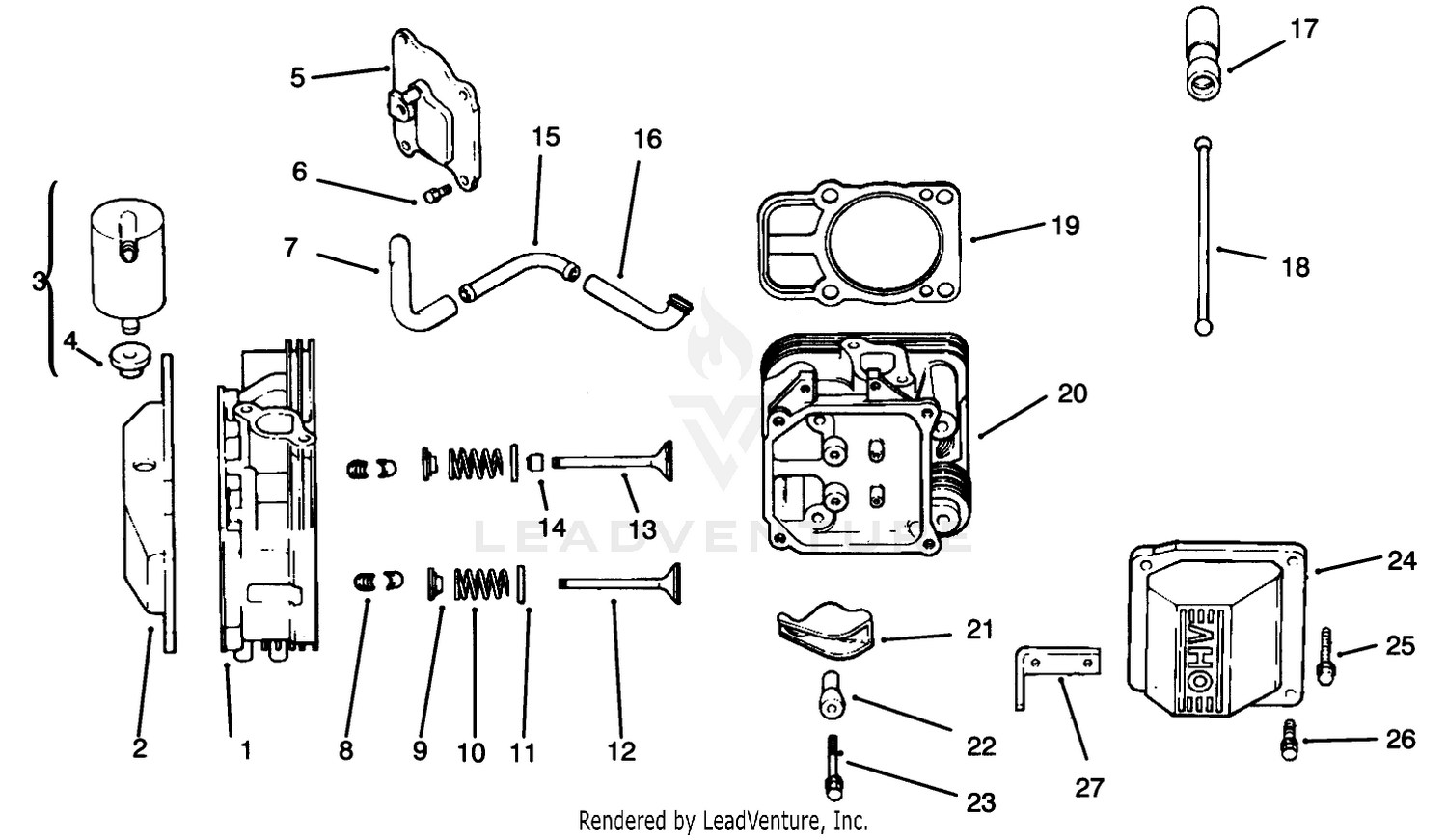 Head/valve/breather