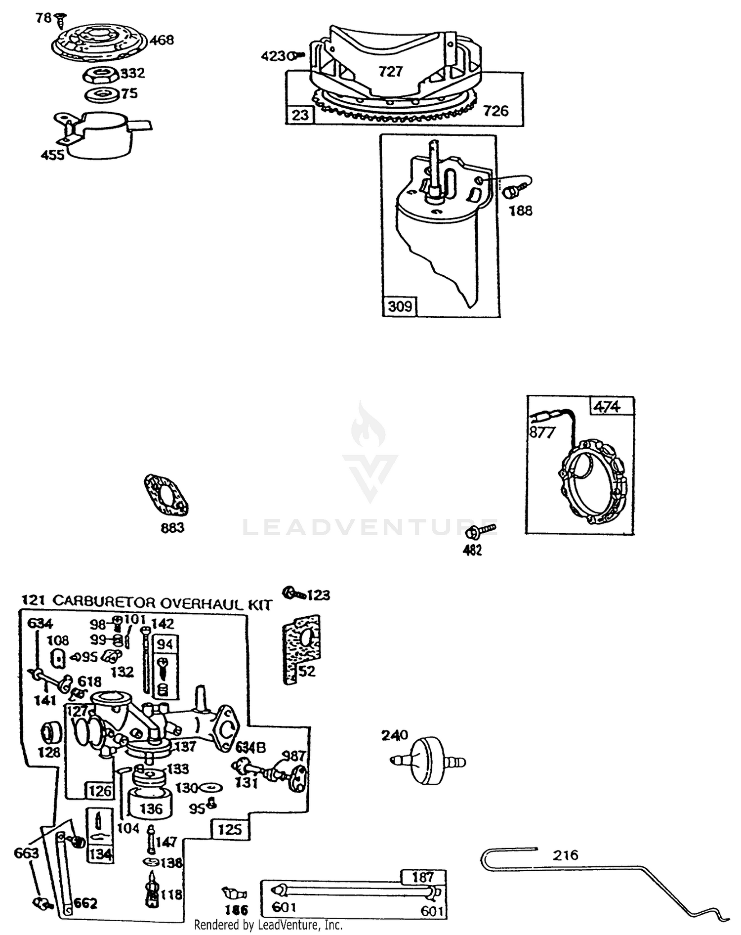 10hp Engine Briggs  Stratton Model No. 256707 Type No. 0126-01 (continued)