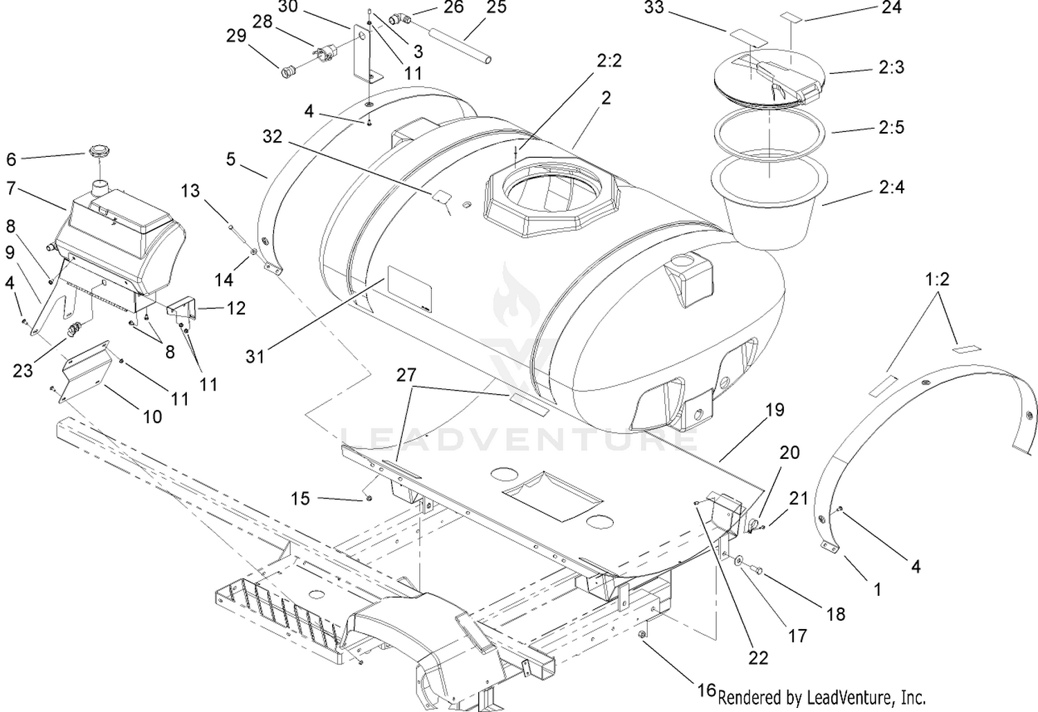 Fresh Water and Spray Tank Assembly