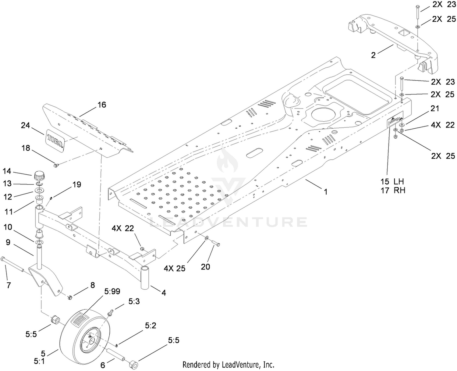 Frame and Caster Wheel Assembly