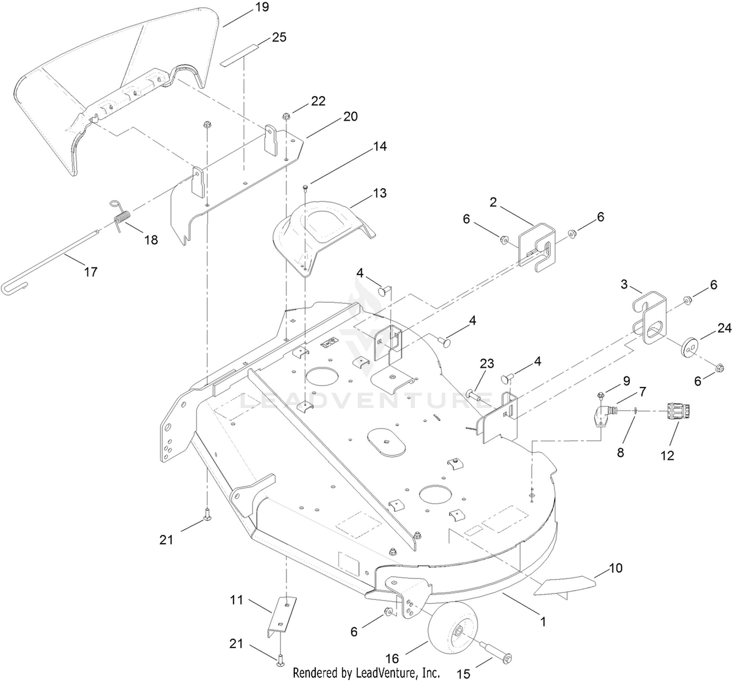42 Inch Deck and Deflector Assembly