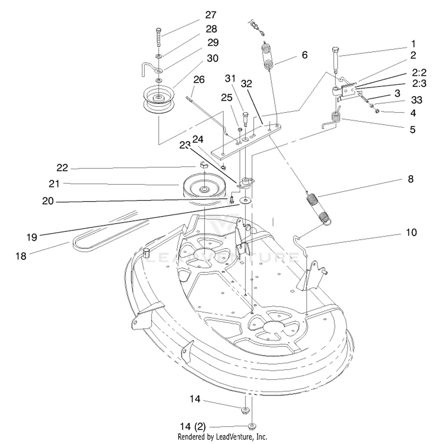 Pulley  Belt Assembly (38" Cutting Unit)