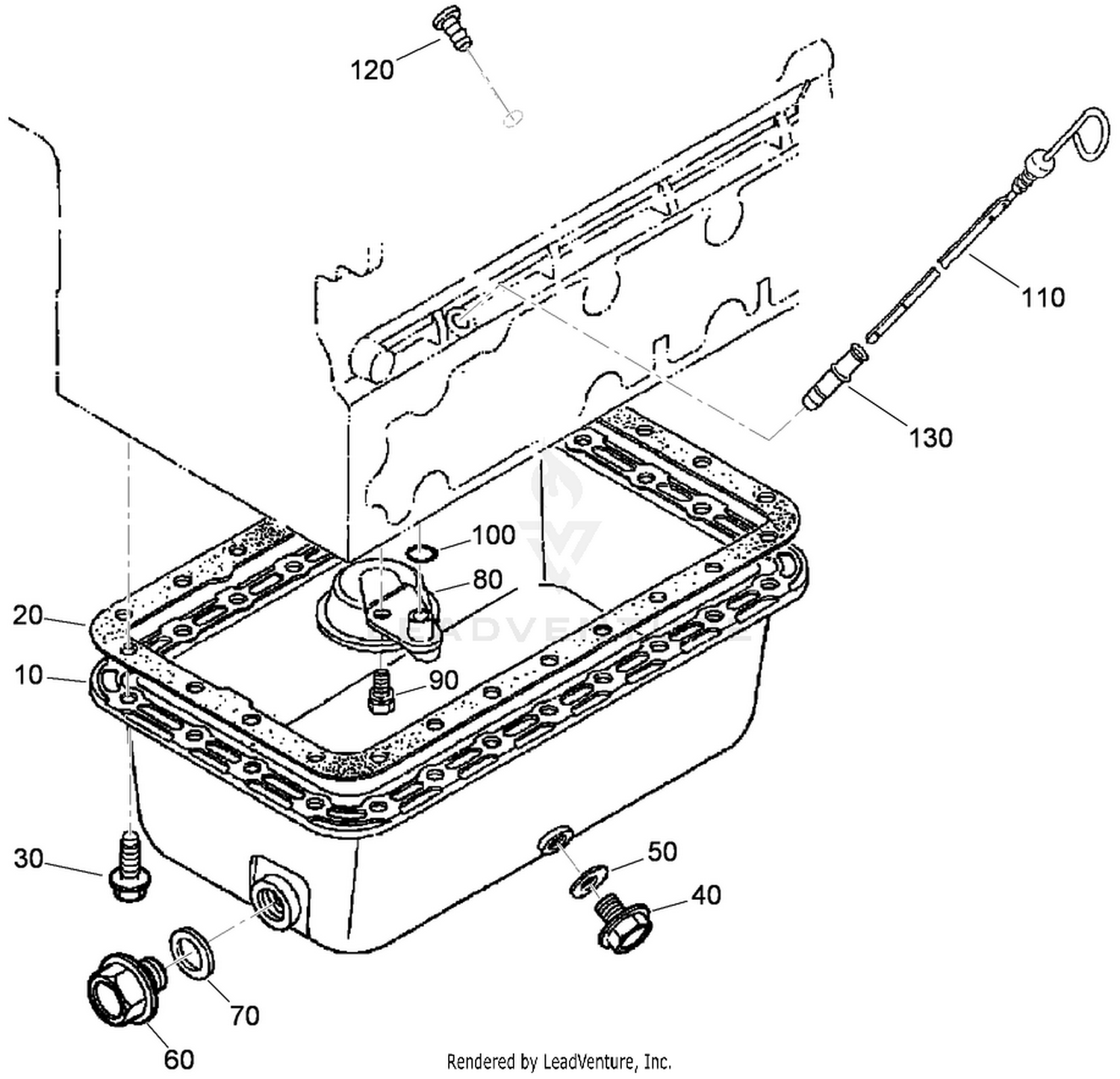 Oil Pan and Dipstick Assembly
