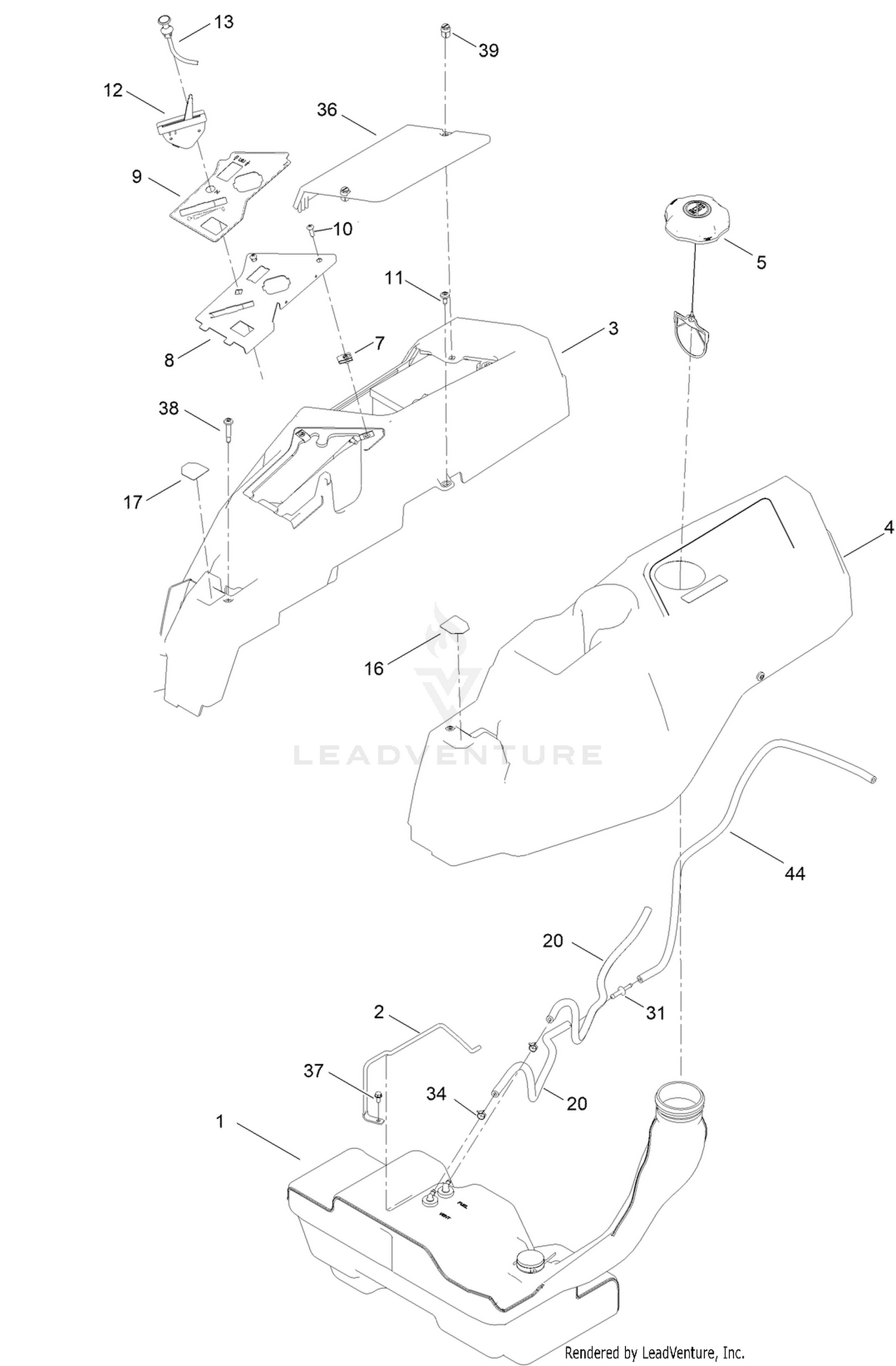 Body Styling and Fuel Tank Assembly