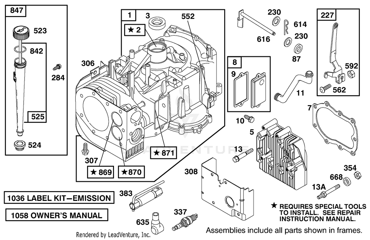 Engine Briggs  Stratton Model 28m707-1182-E1