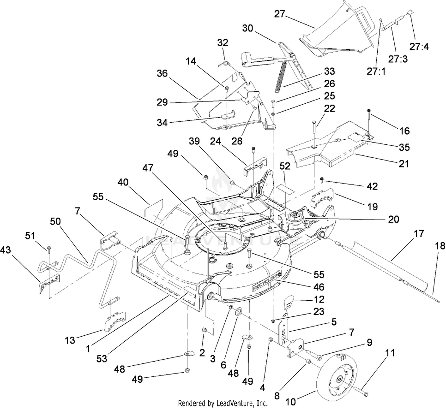 Housing, Chute and Wheel Assembly