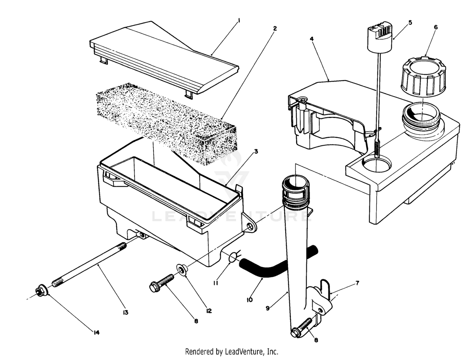 AIR CLEANER  FUEL TANK ASSEMBLY (MODEL NO. VMF5  VMG6)