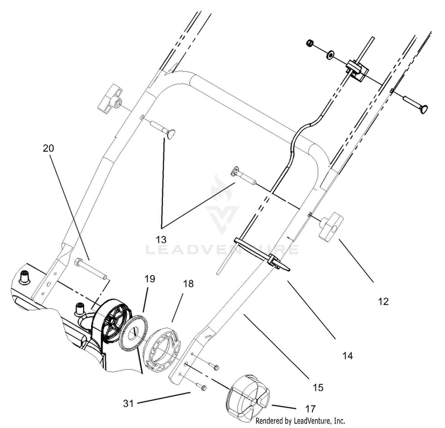 Lower Handle and Adjusting Knob Assembly