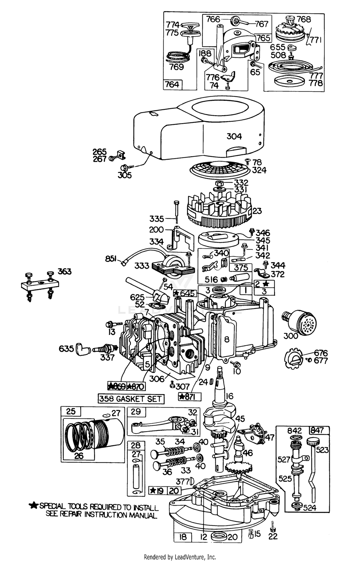 Engine Briggs  Stratton Model 110908-0424-01 And Model 110908-0405-01