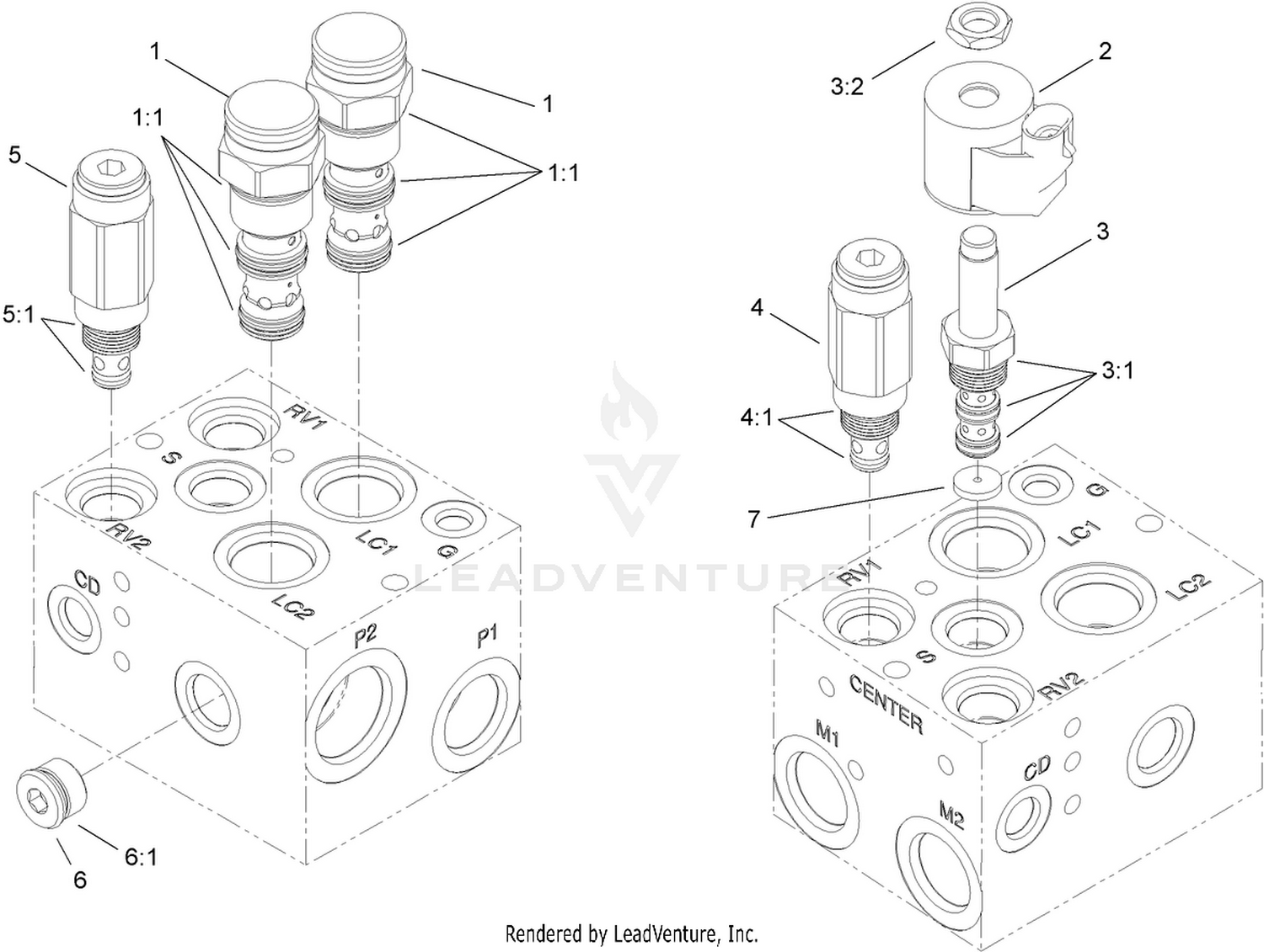 Hydraulic PTO Manifold Assembly No. 117-1110