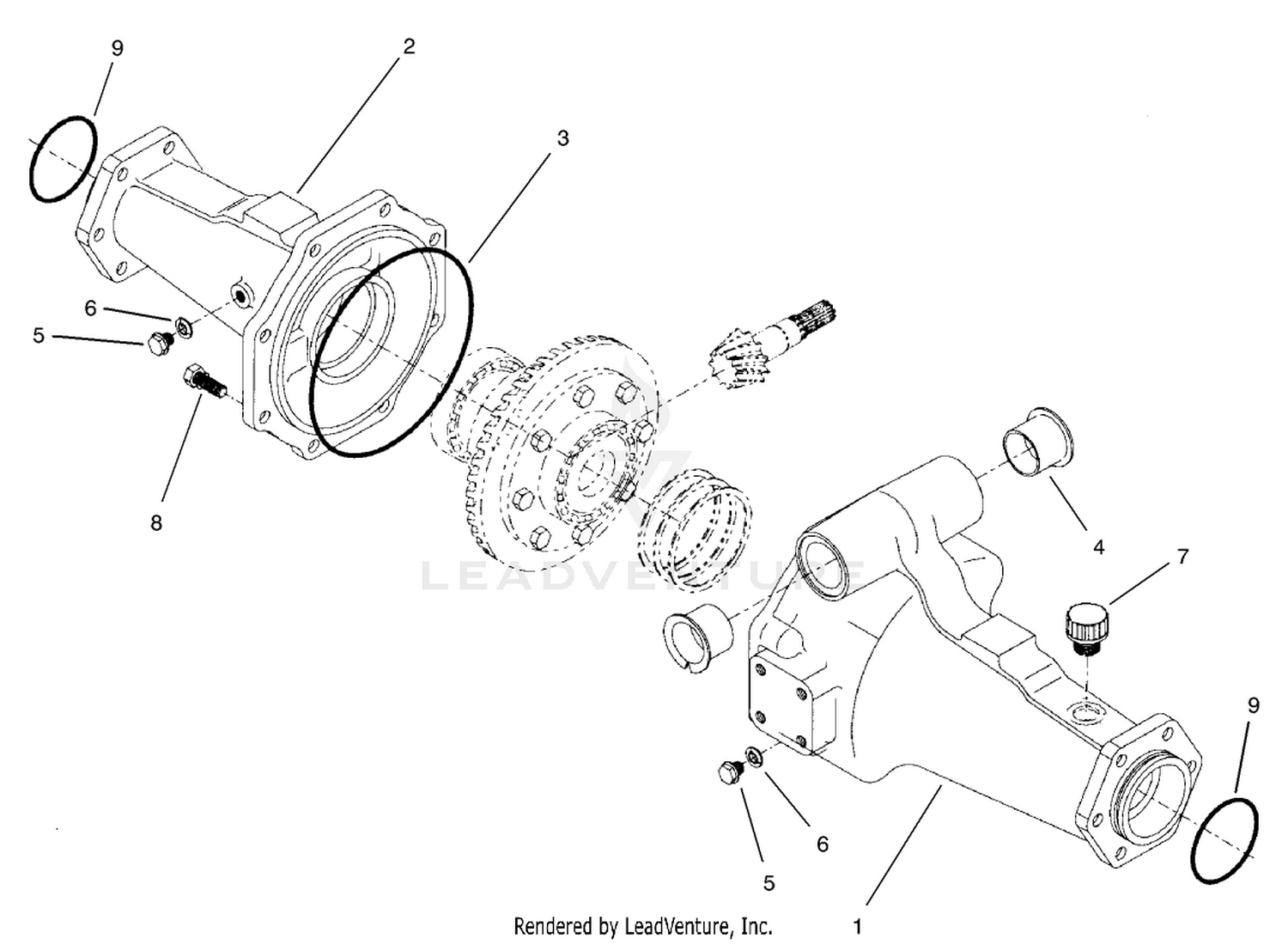 4 Wheel Drive Rear Axle Assembly No. 95-7501 (Continued)  Axle Support Assembly
