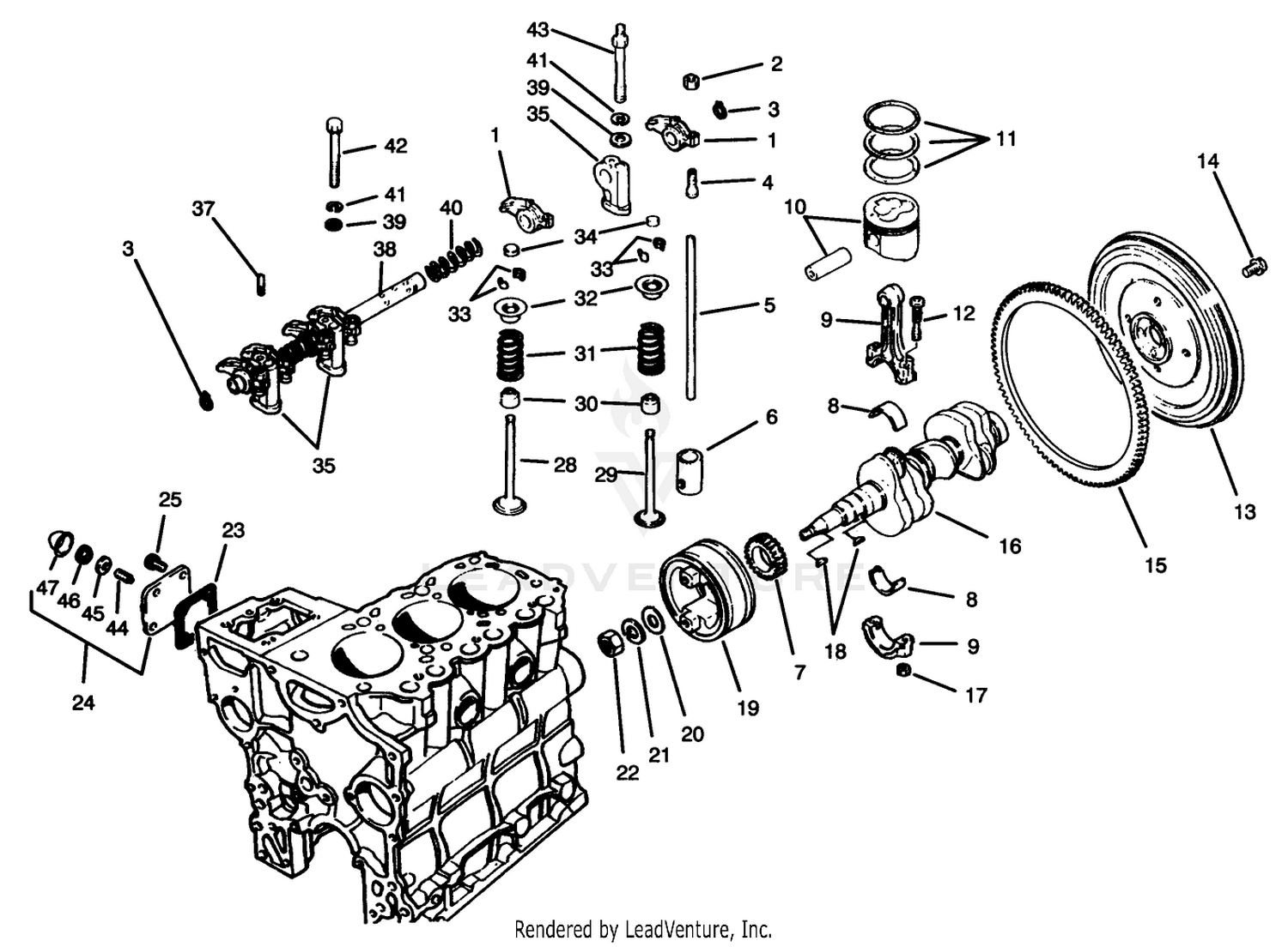 Valves And Crankshaft Assembly