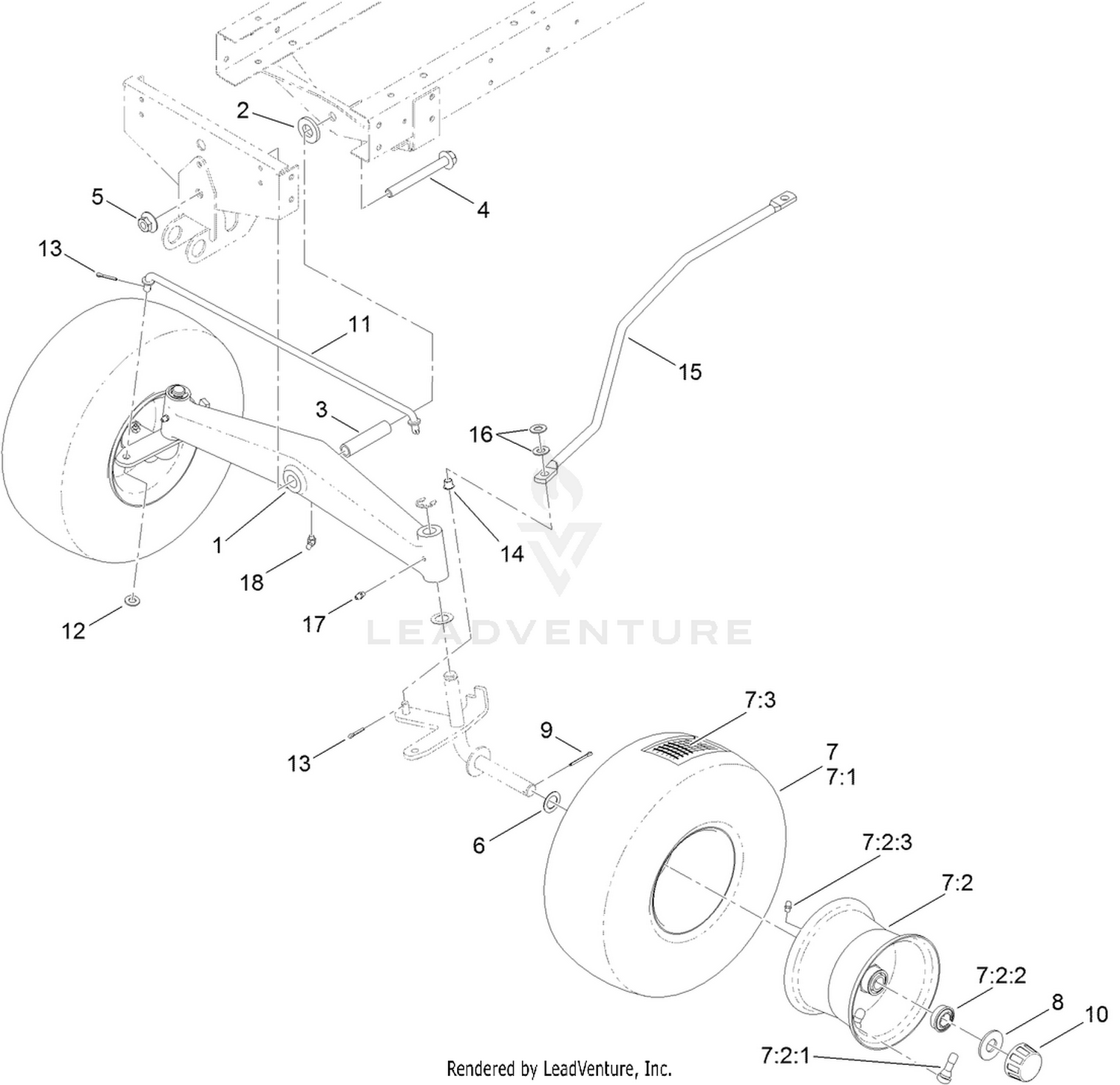 Front Wheel and Axle Assembly