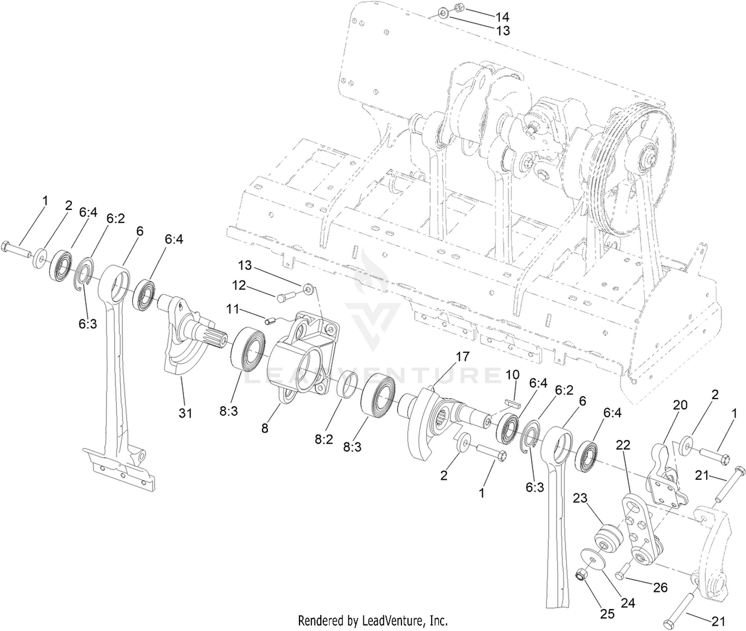 Right Hand No. 5 and No. 6 Crankarm Assembly