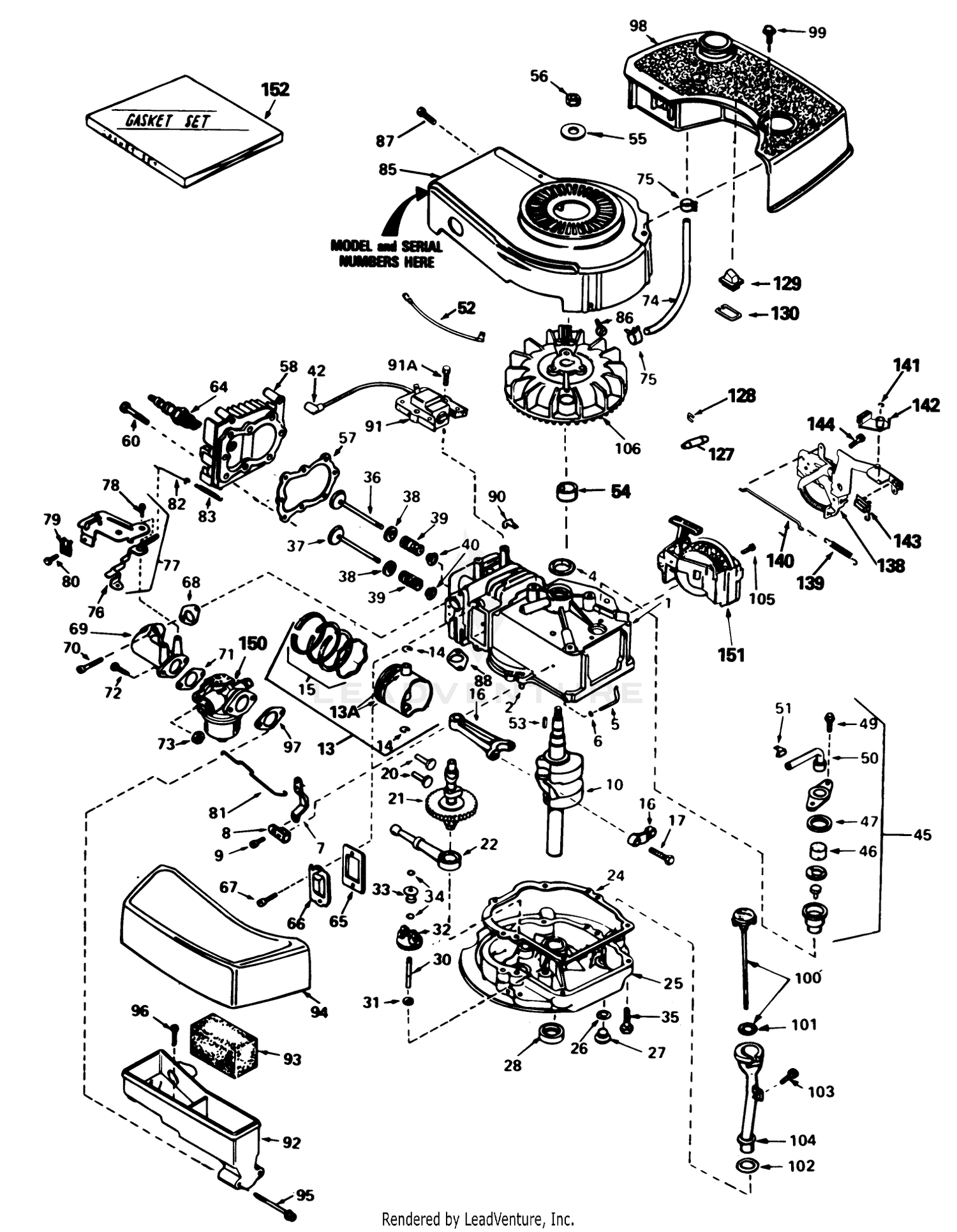 Engine Tecumseh Model Tnt100-10085e
