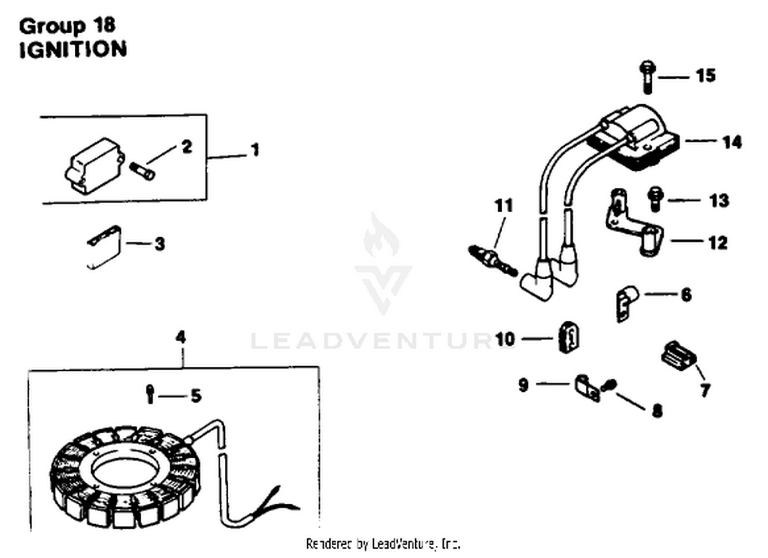 Engine Kohler Model No. Mv16s-Type Ps56519 Ignition Group 18