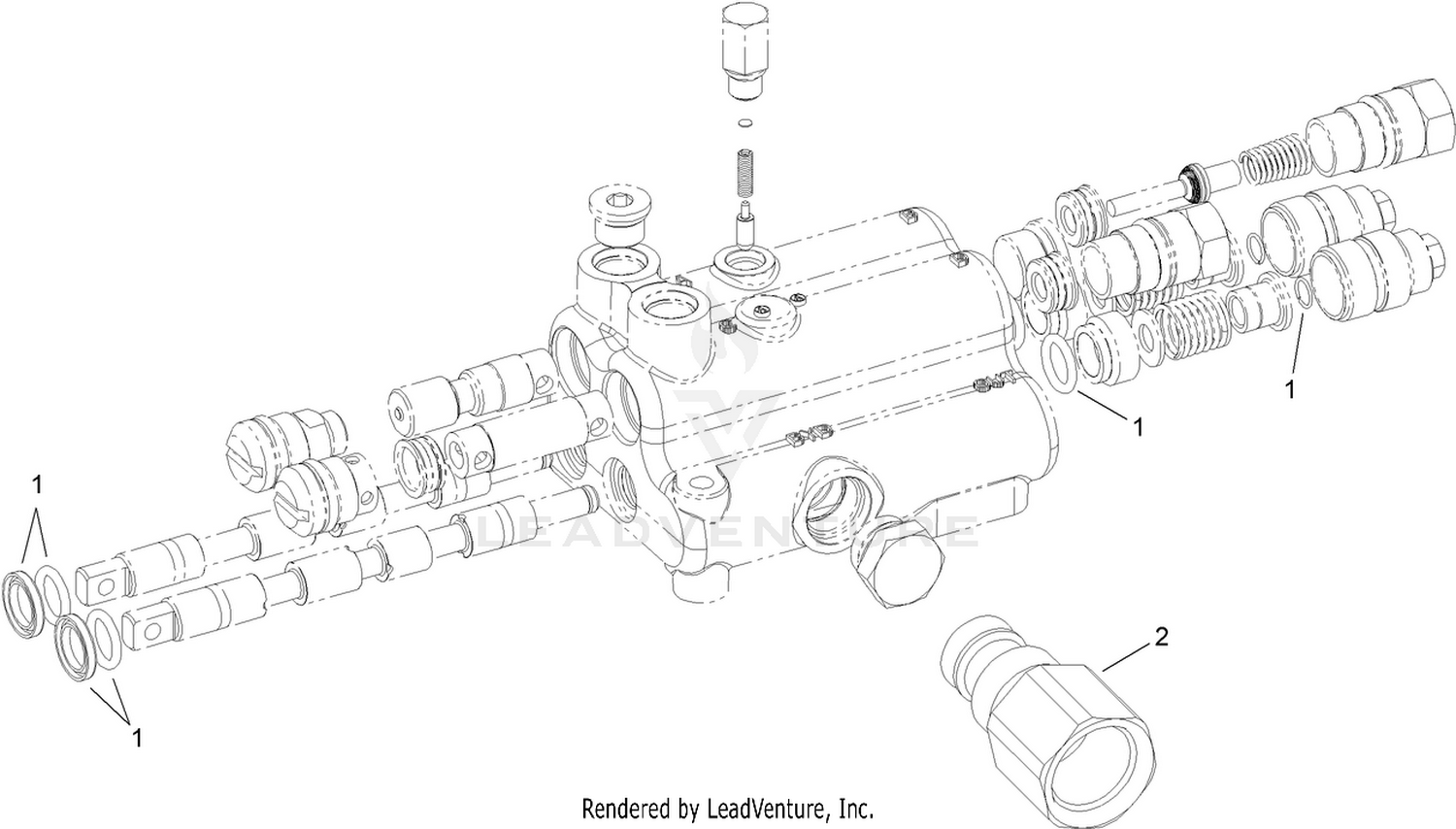 2-Spool Hydraulic Valve Assembly No. 110-3588