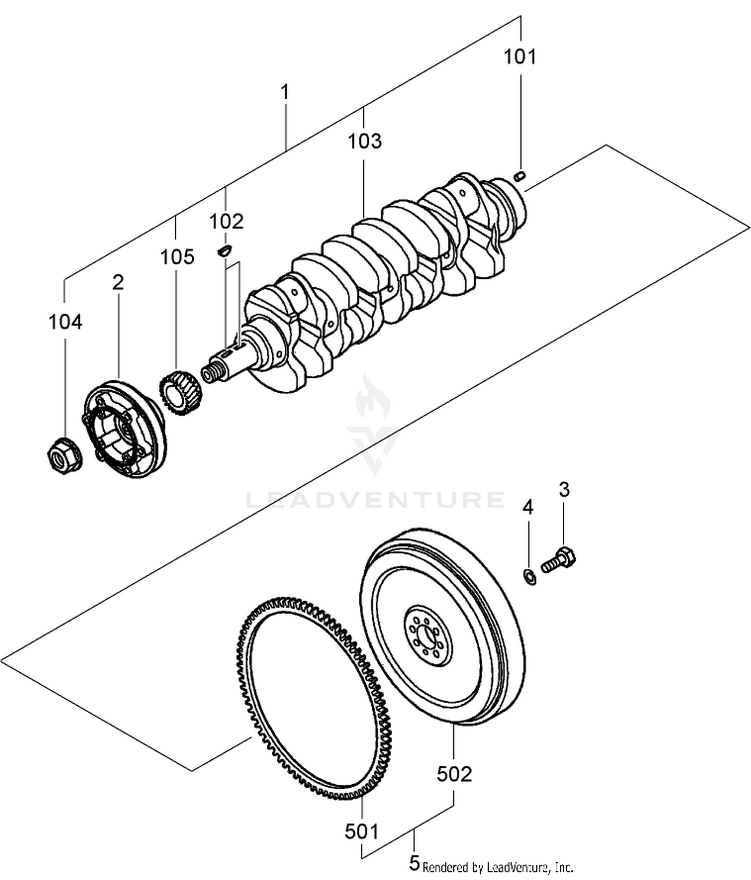 Crankcase and Flywheel Assembly