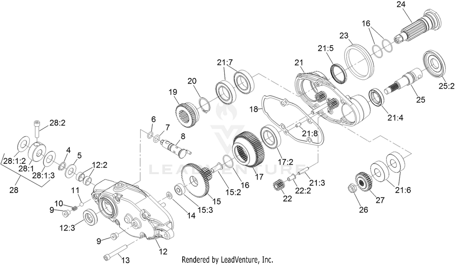 5 Inch Groomer Drive Box Assembly No. 137-5950
