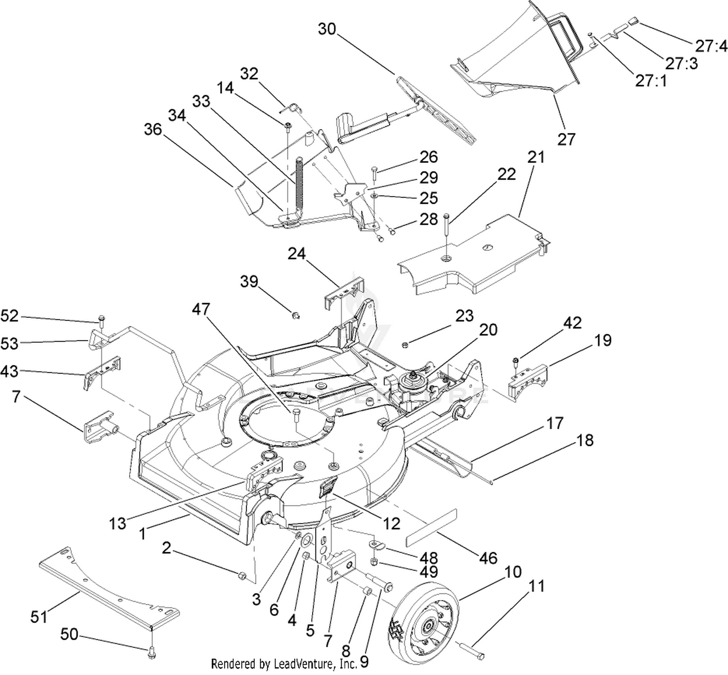 Housing, Chute and Wheel Assembly
