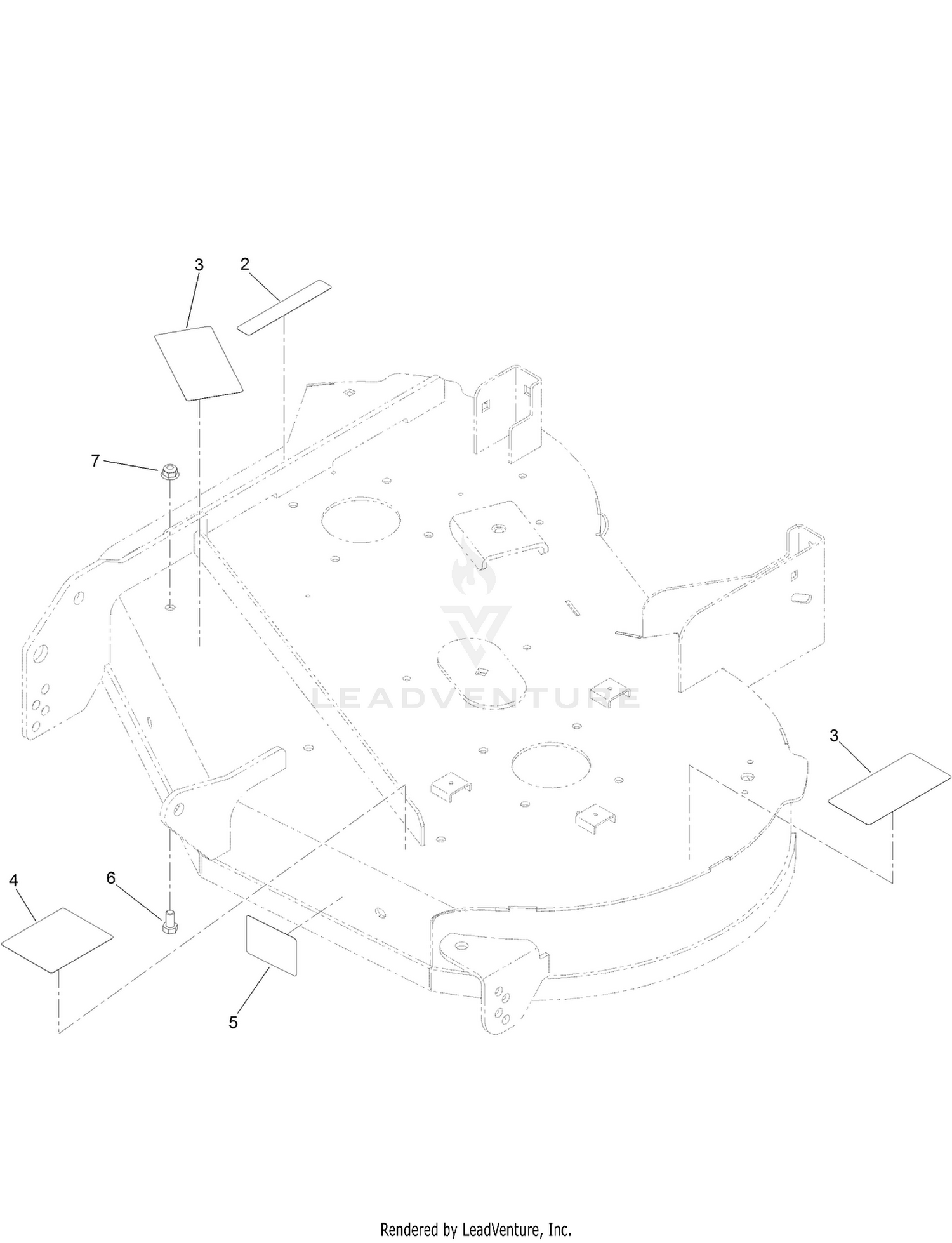 34 Inch Deck and Decal Assembly No. 130-7017