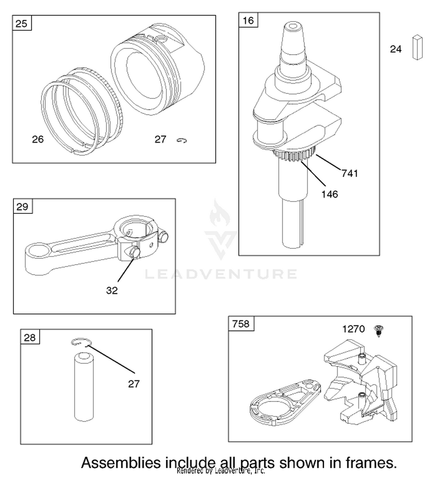 Crankshaft Assembly Briggs and Stratton Model 286H77-0121-E1
