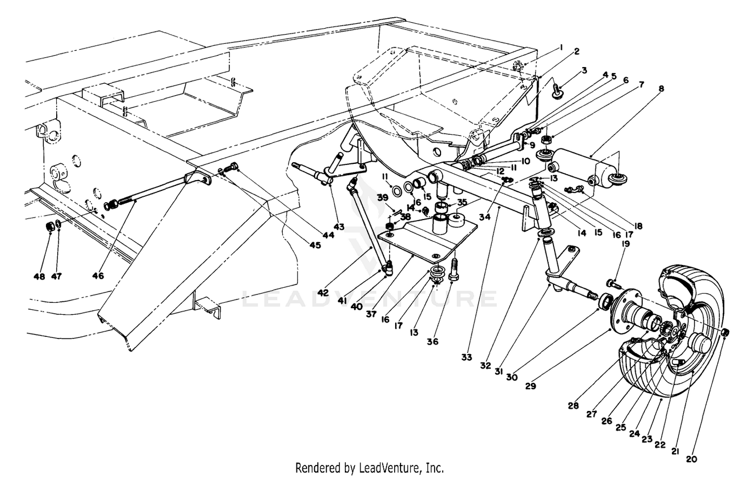 Rear Axle  Wheel Assembly