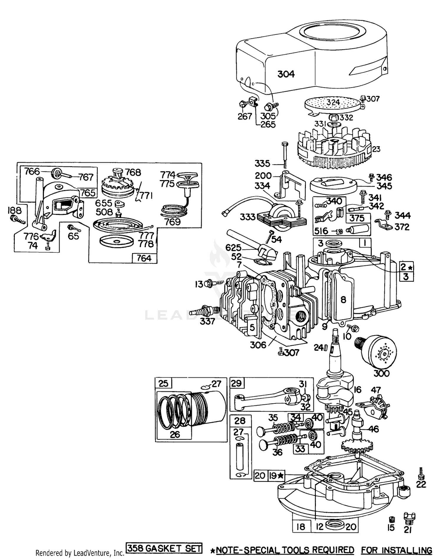 Engine Briggs  Stratton Model 92908-1635-01