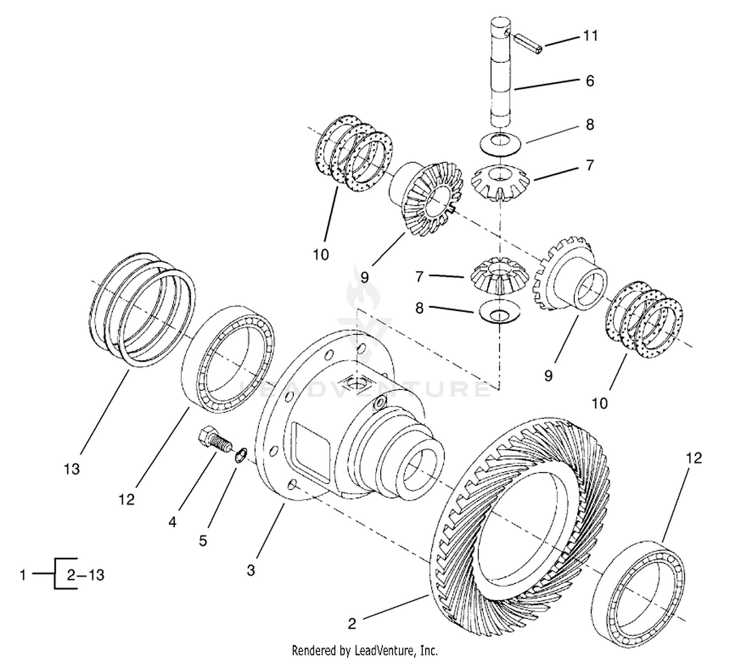 Differential Assembly  Rear Axle Assembly No. 100-3784