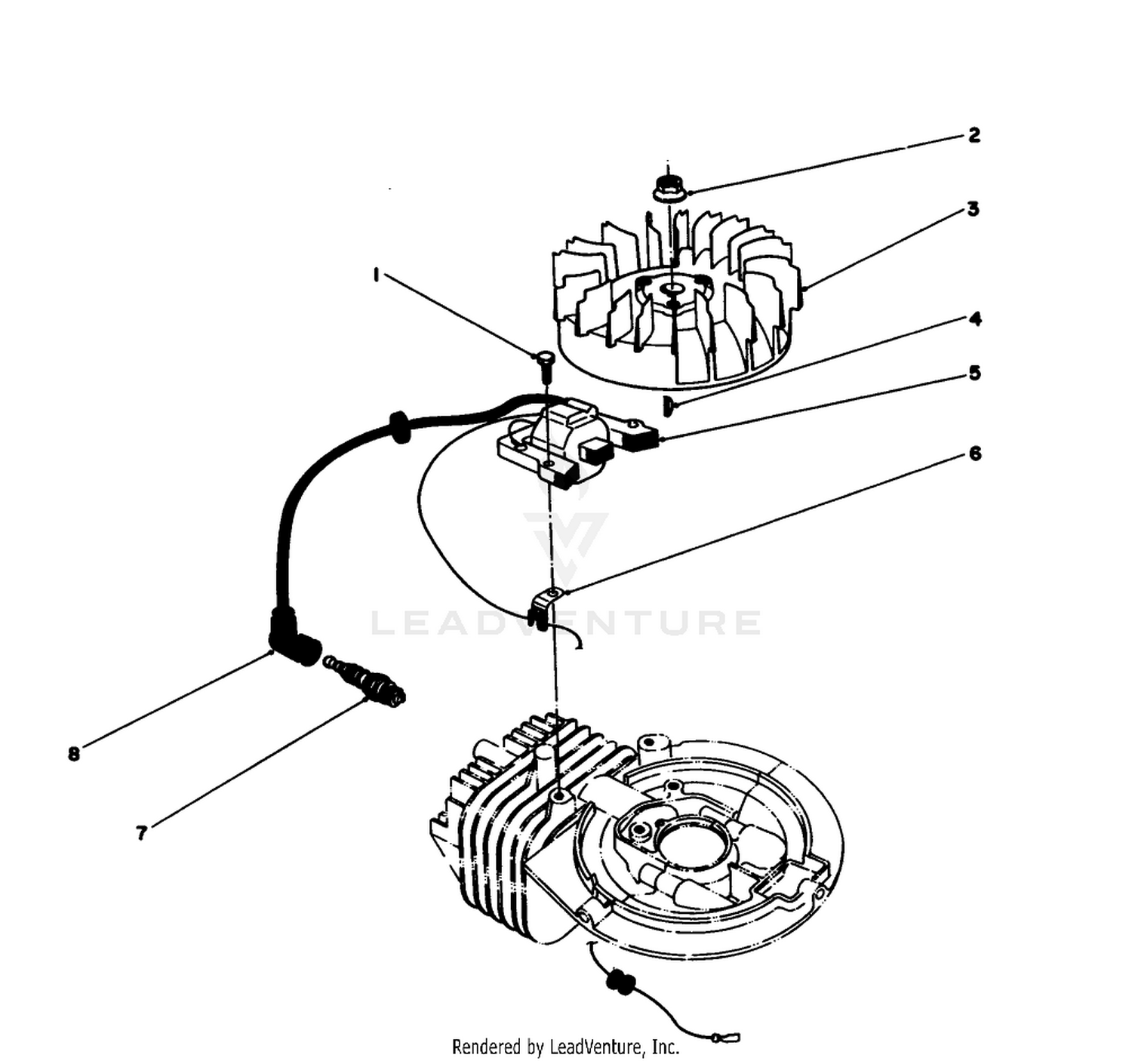 Flywheel  Magneto Assembly (engine Model No. 47pm1-2)