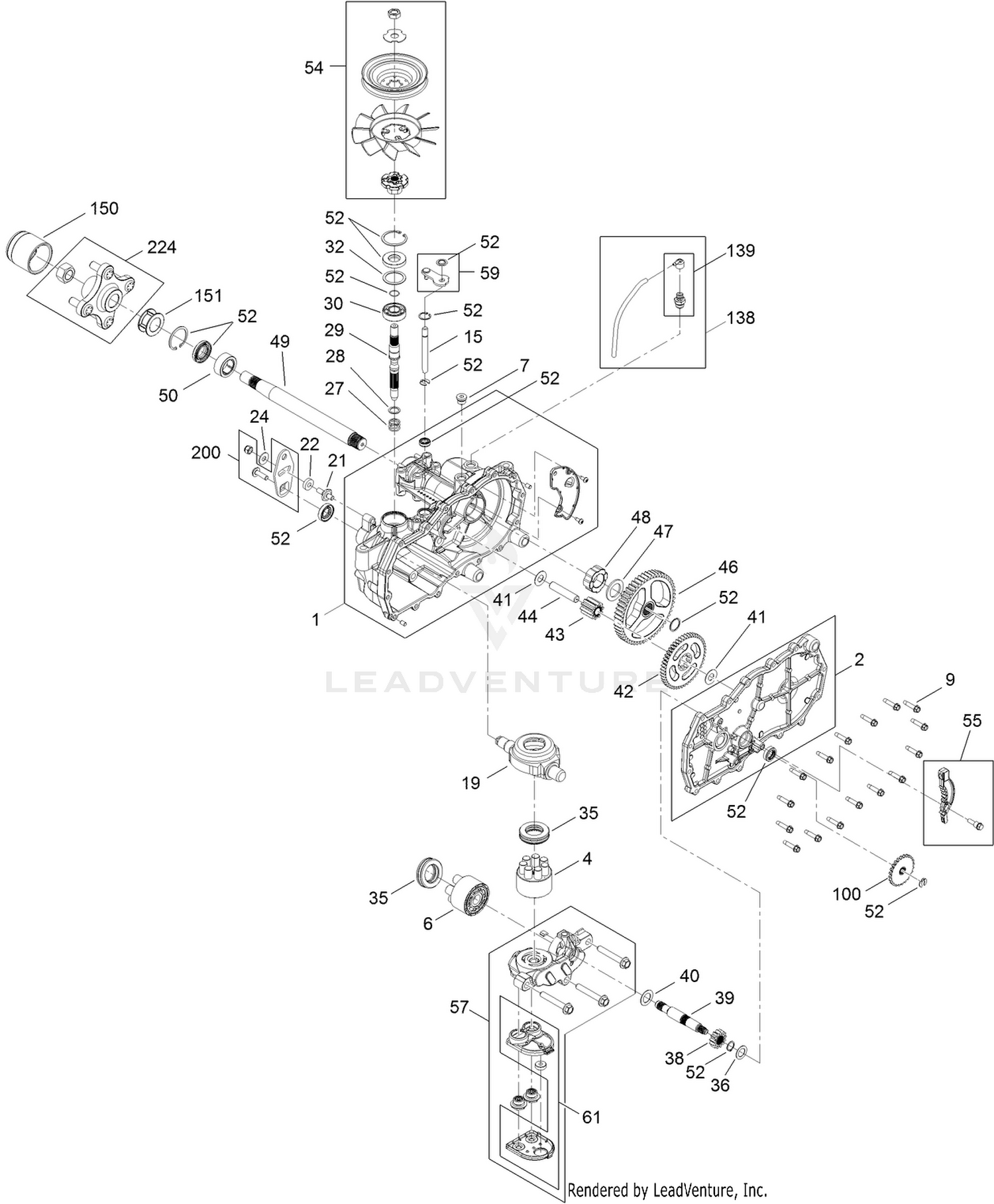 Left Hand Hydro Transaxle Assembly No. 119-3350