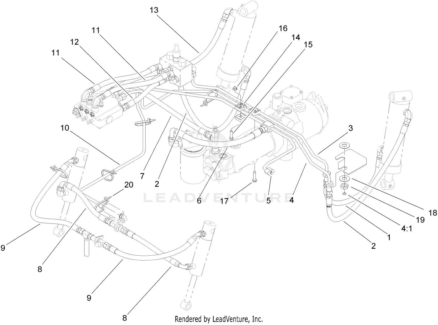 Lift Arm Hydraulic Plumbing Assembly