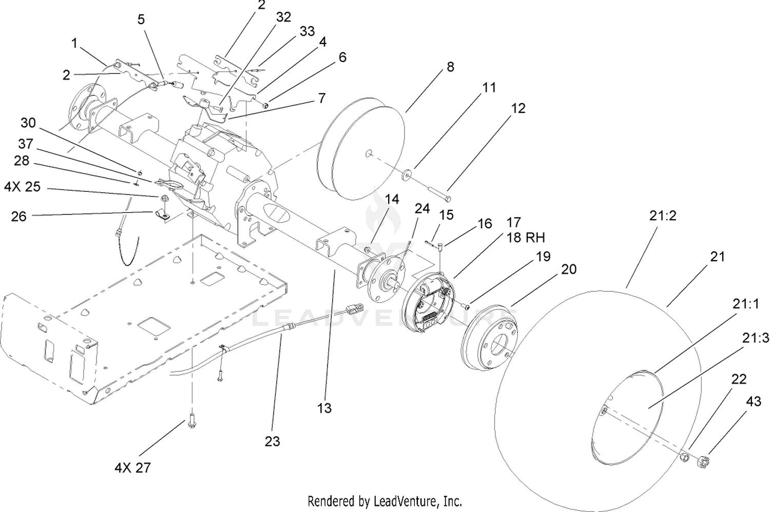 Rear Tire and Transaxle Assembly