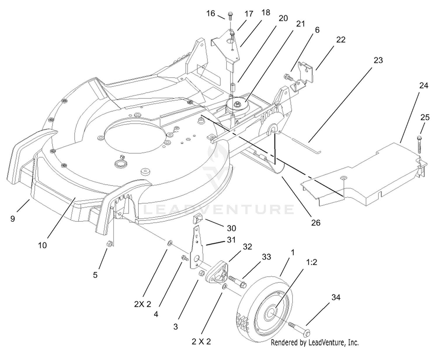 Deck and Wheel Assembly