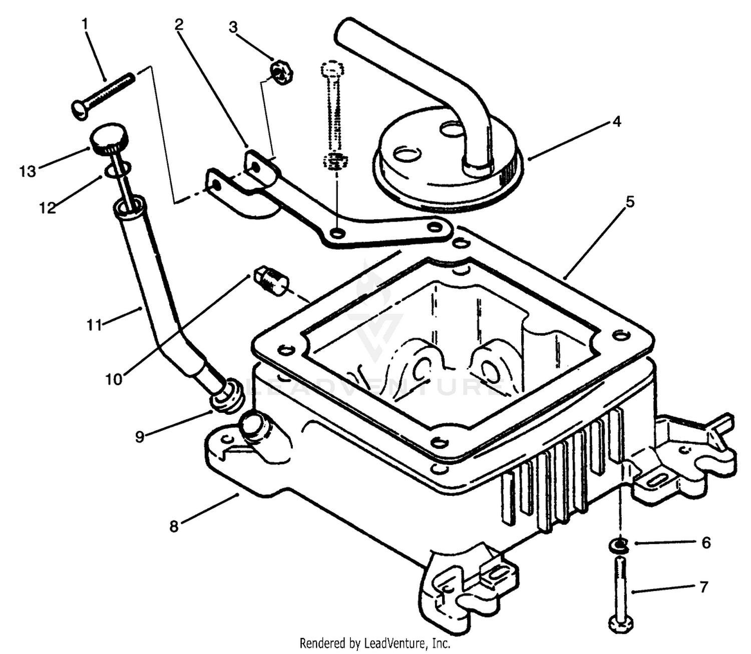 Oil Fill Tube, Bracket  Base