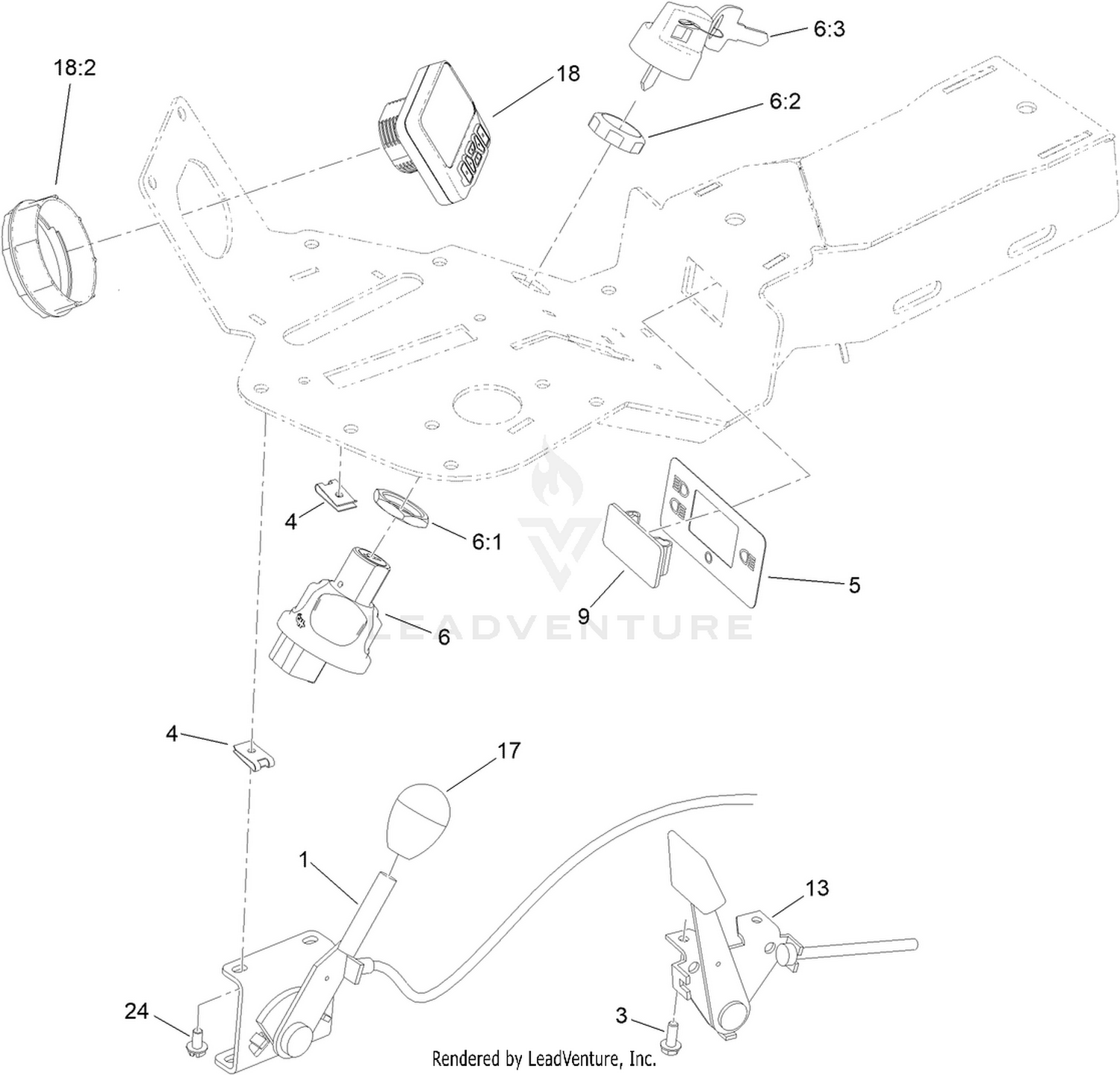 Ignition, Throttle and Choke Control Assembly