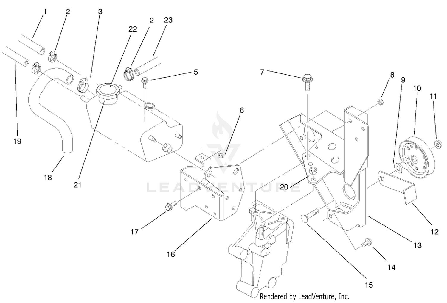 Fan Bracket and Degasser Assembly