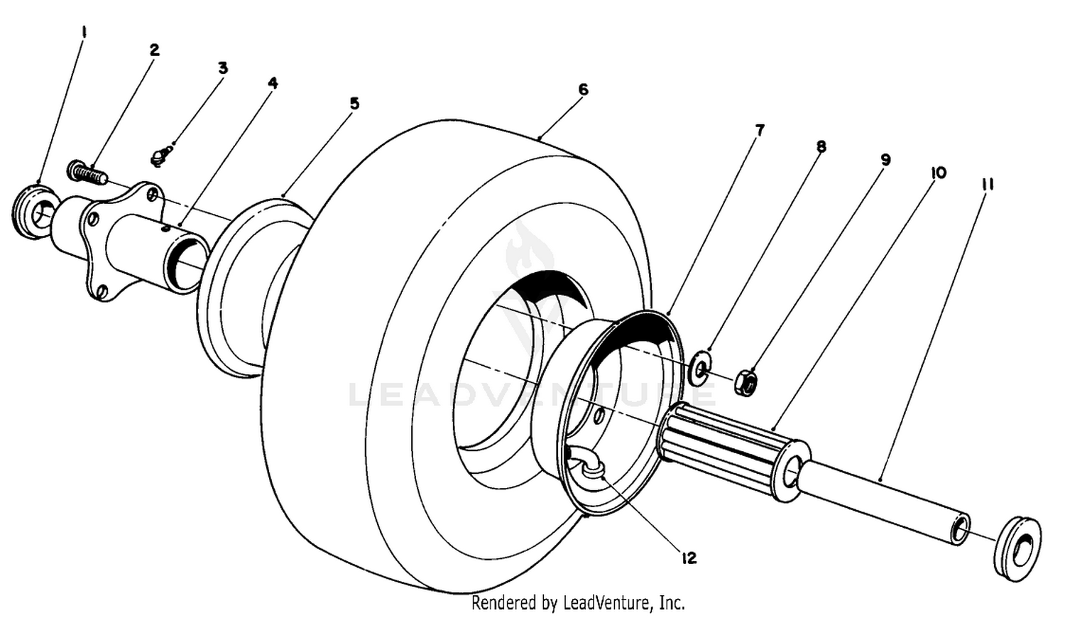 Cutting Unit Pneumatic Tire  Wheel Assembly No. 54-8810 (optional)
