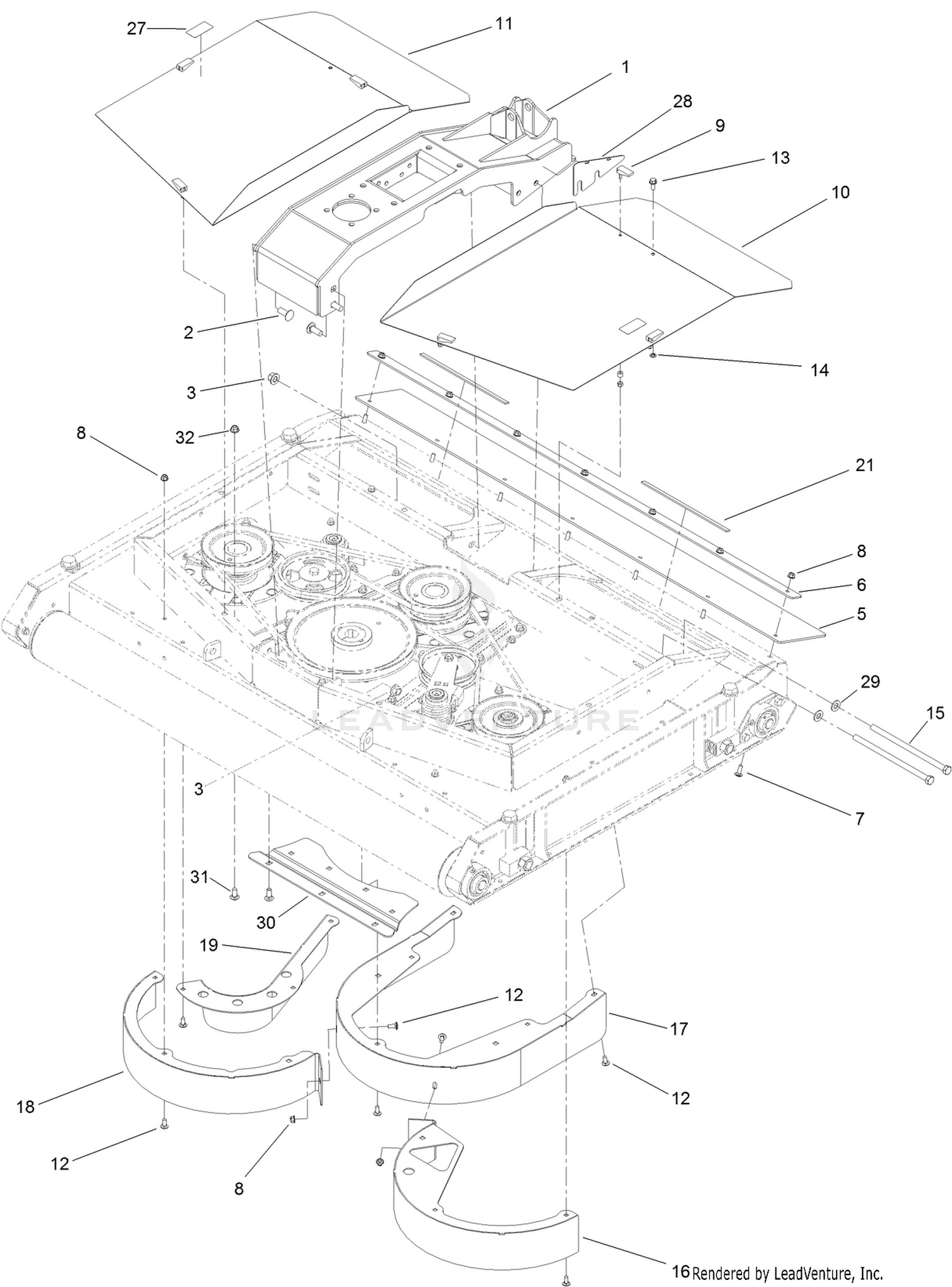 Deck Mount and Deck Cover Assembly