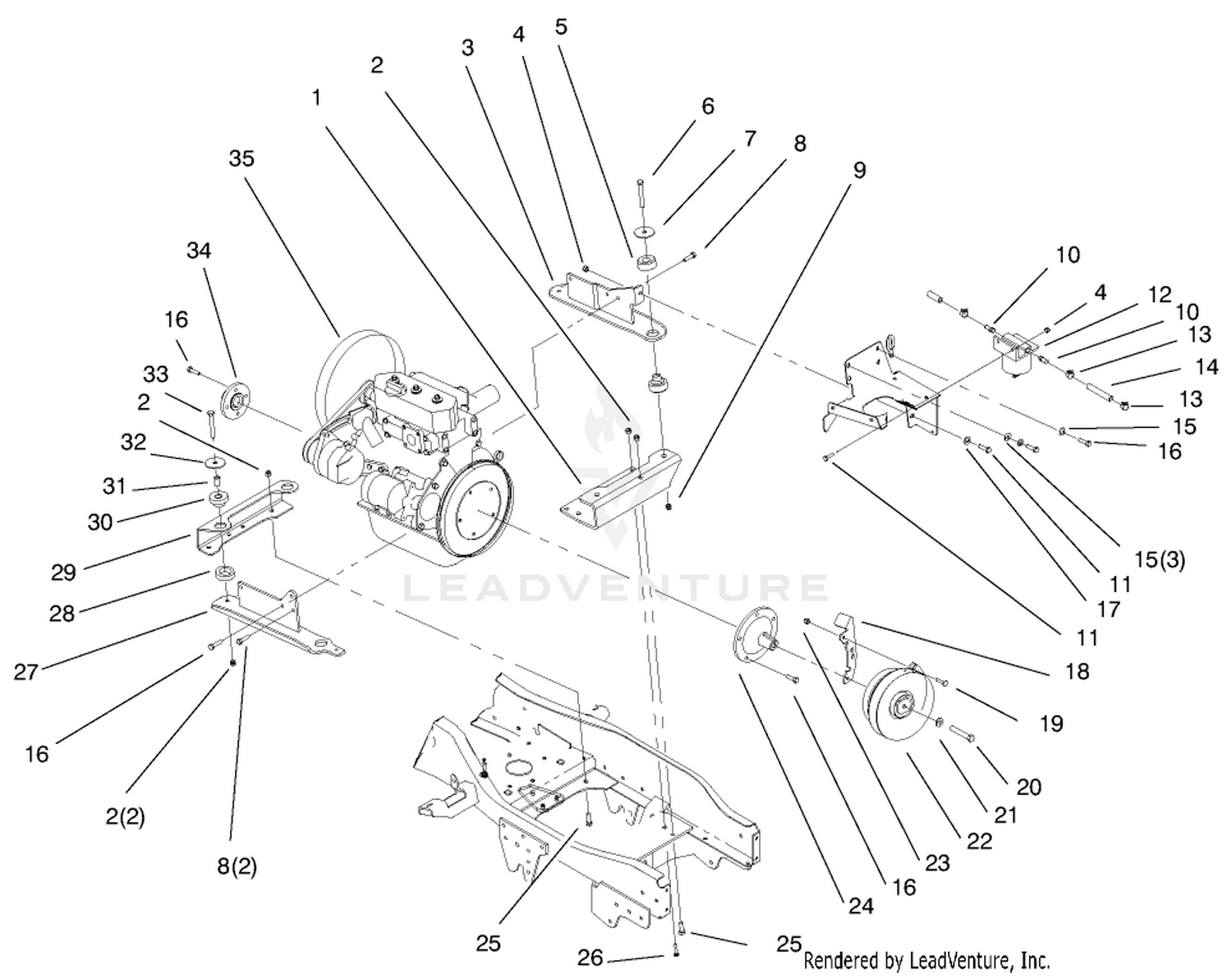 Liquid Cooled Diesel Engine Assembly