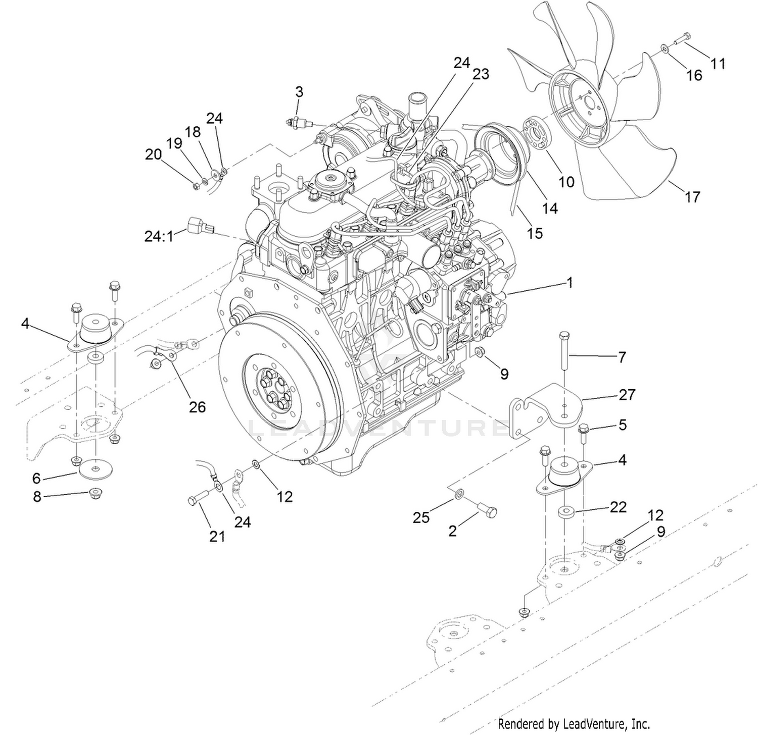 Engine Mounting and Electrical Assembly