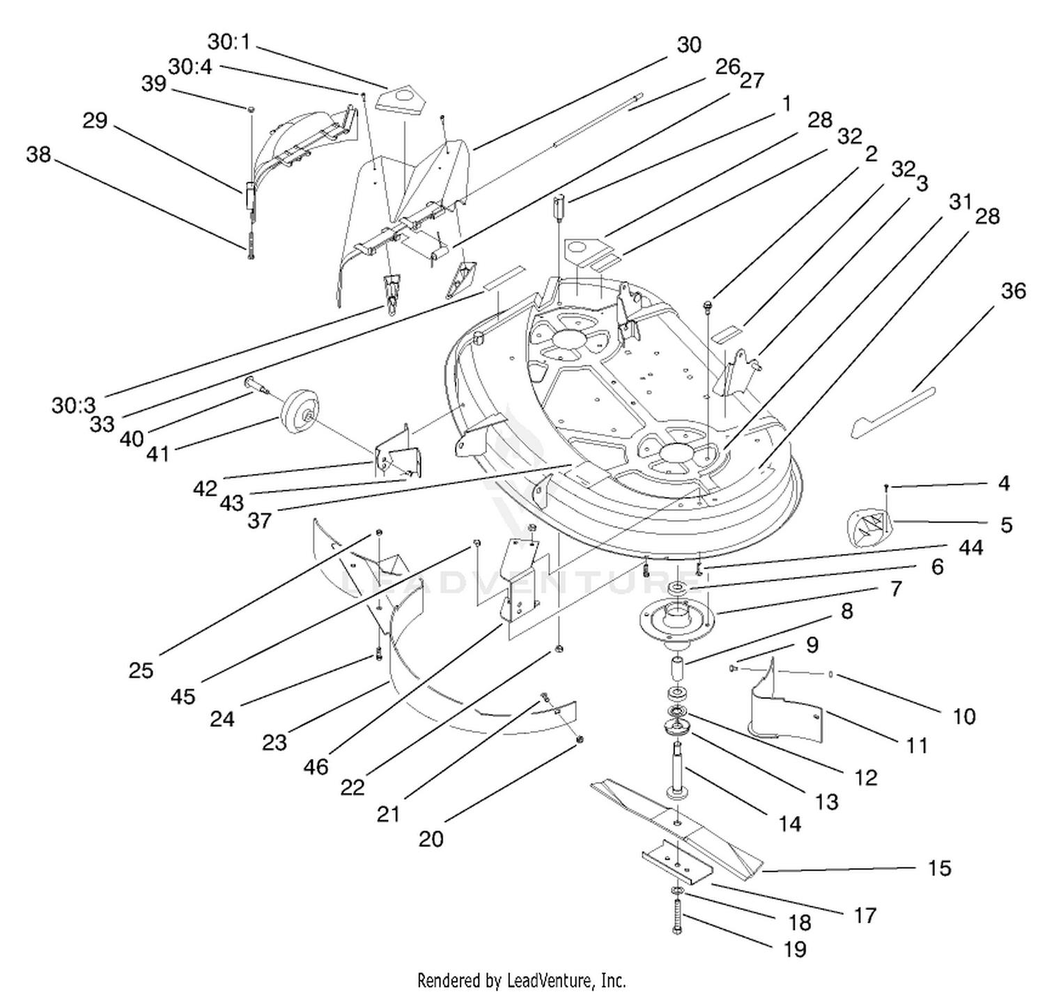 Deck Assembly (38" Cutting Unit)
