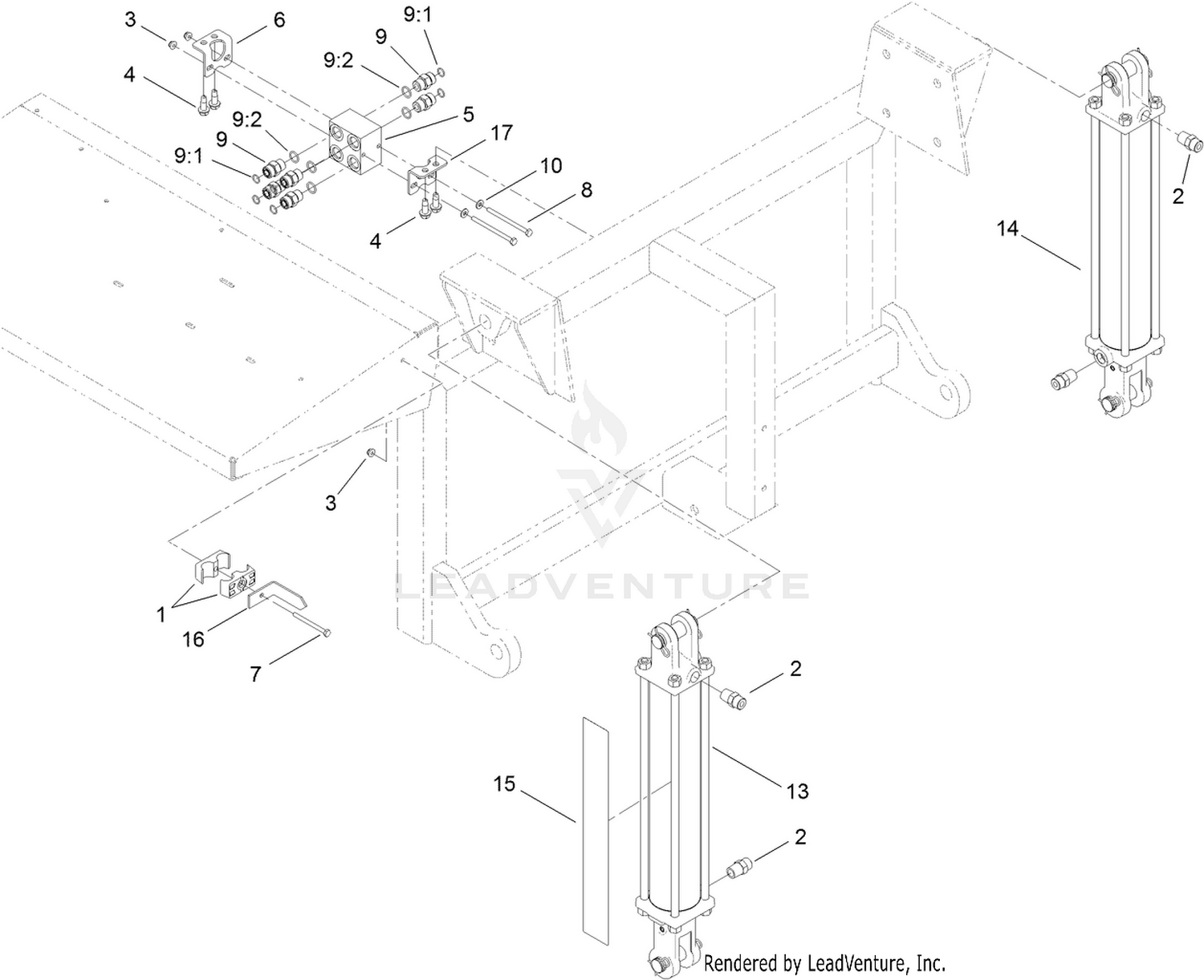 Hydraulic Cylinder and Junction Box Manifold Assembly