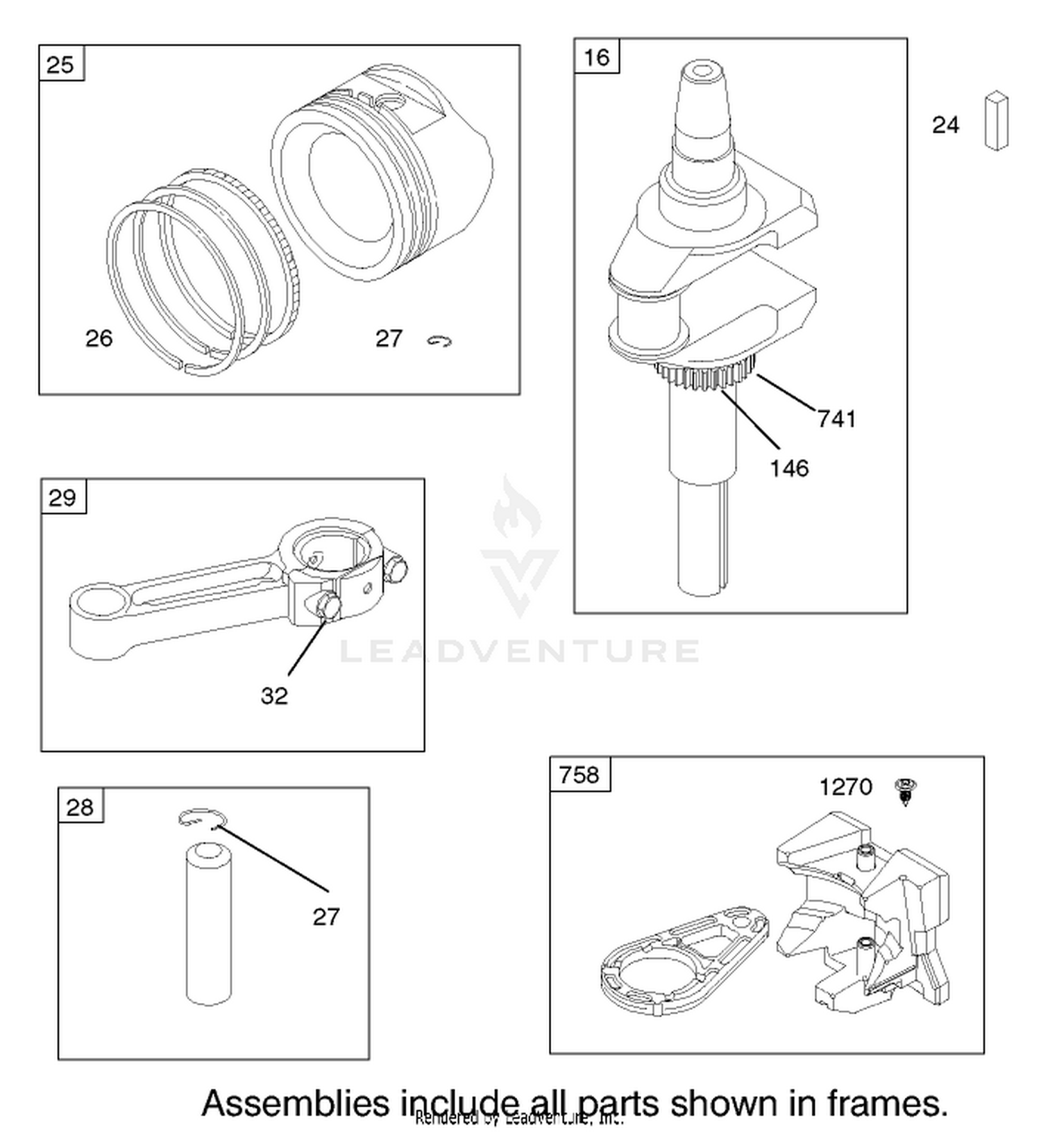 Crankshaft Assembly Briggs and Stratton Model 286H77-0121-E1